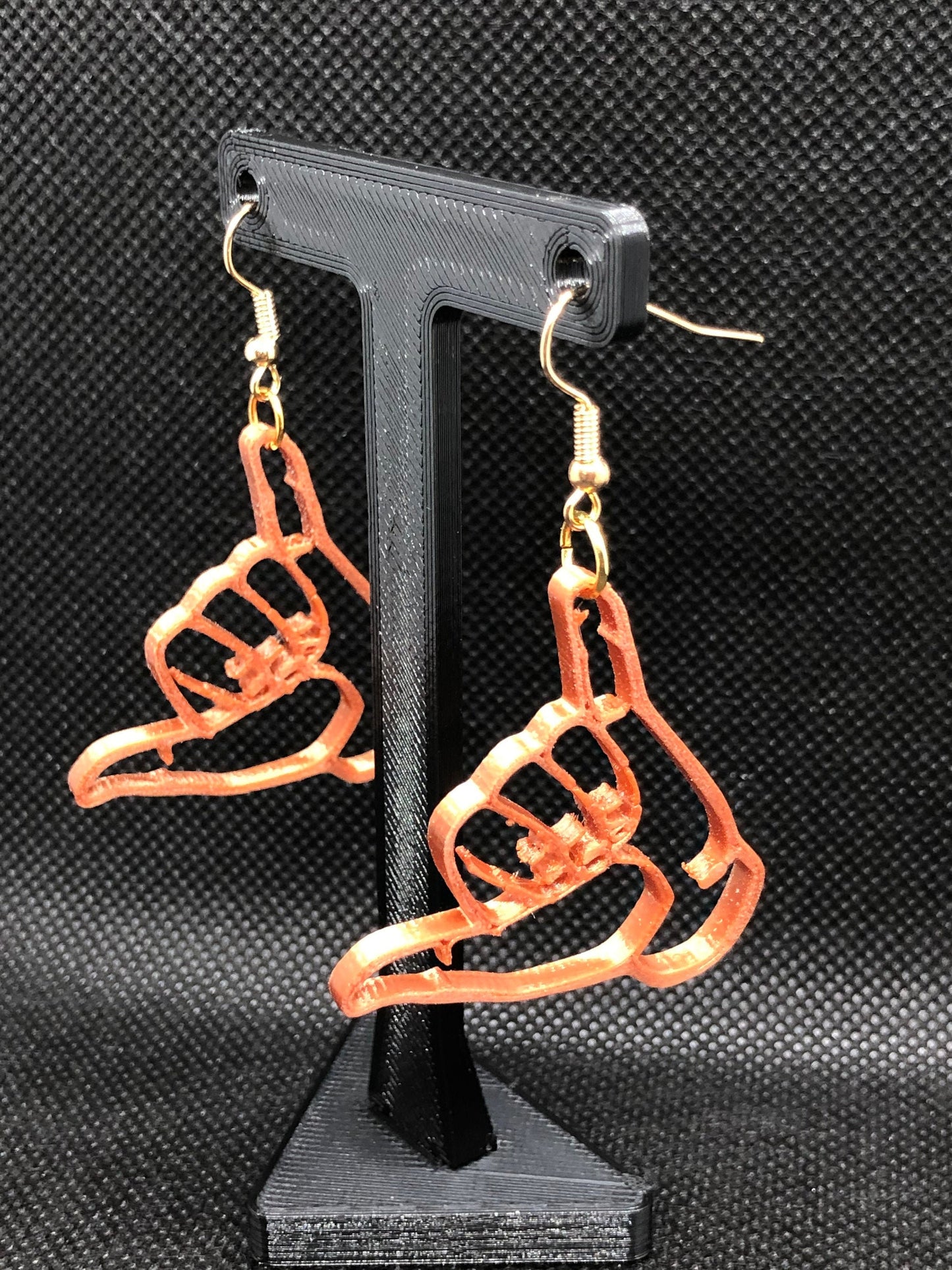 3D Printed Cowabunga Hand Earrings