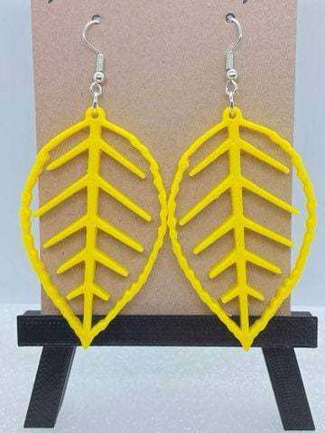 3D Printed Elliptical Leaf Earrings