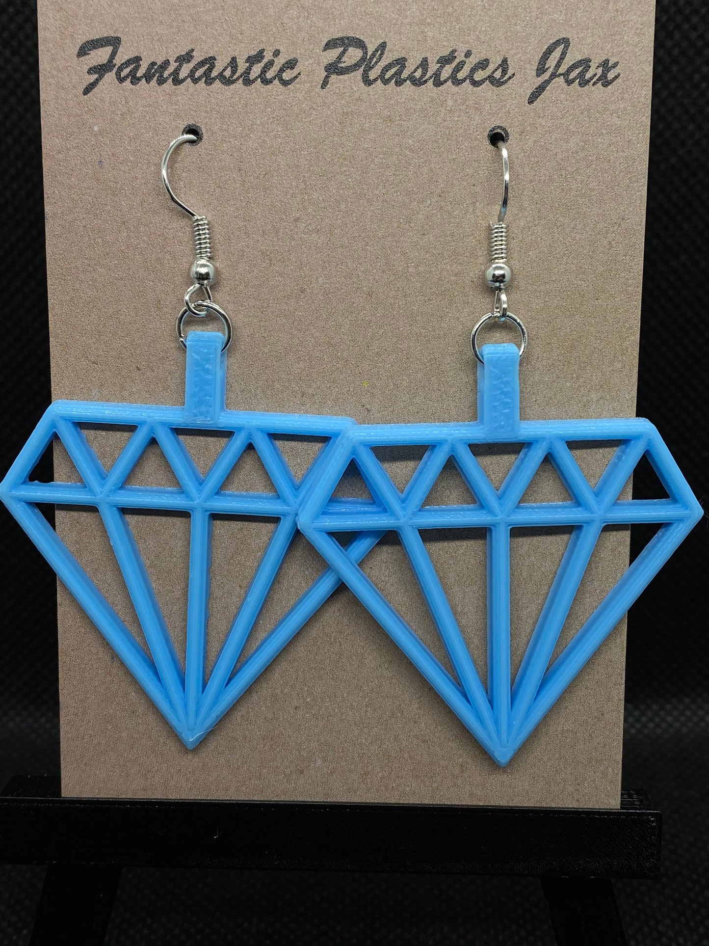 3D Printed Diamond Shaped Earrings/Customizable in over 10 colors