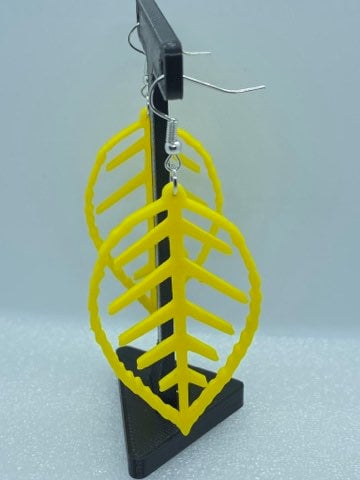 3D Printed Elliptical Leaf Earrings