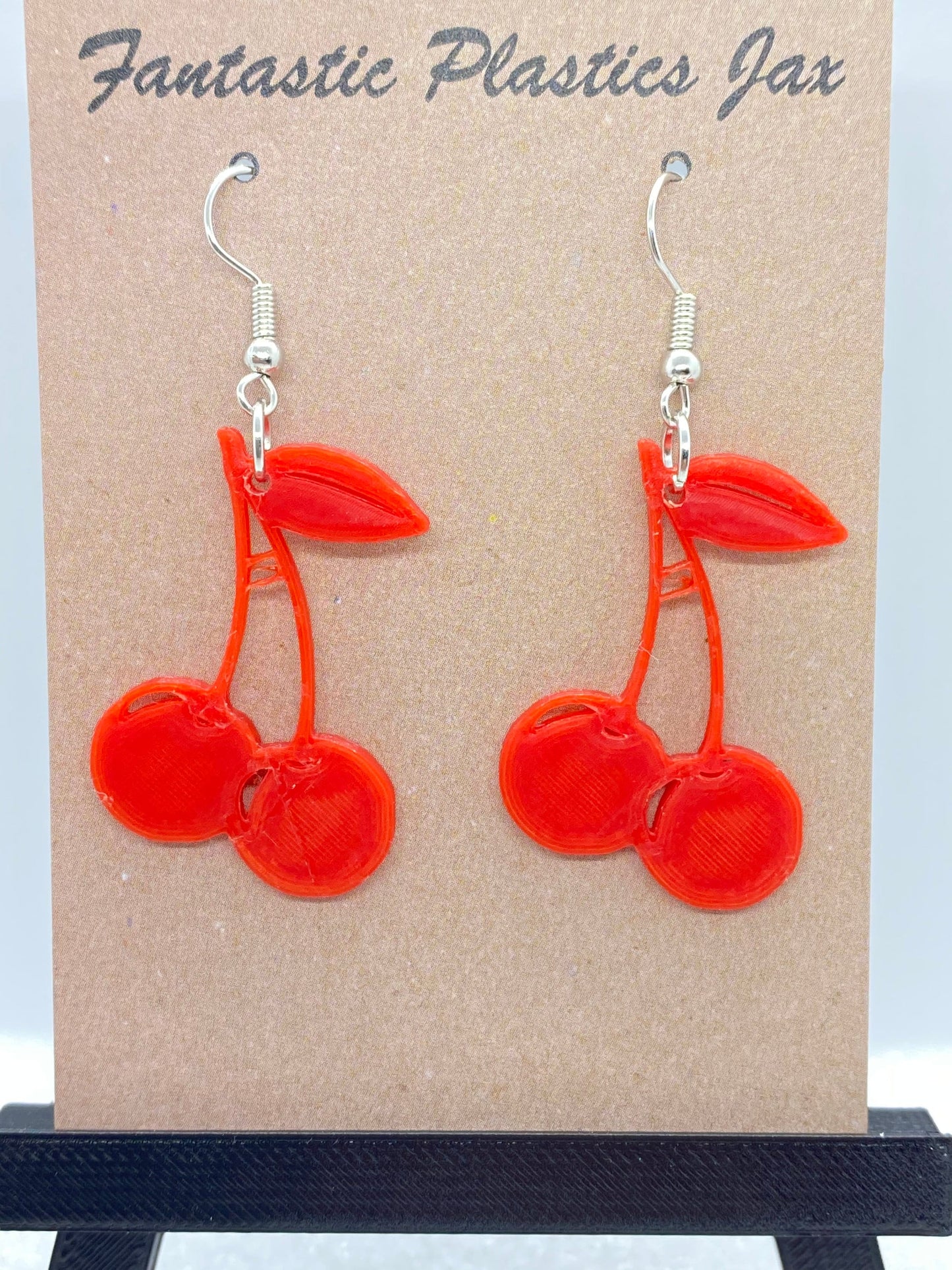 3D Printed Cherry Earrings