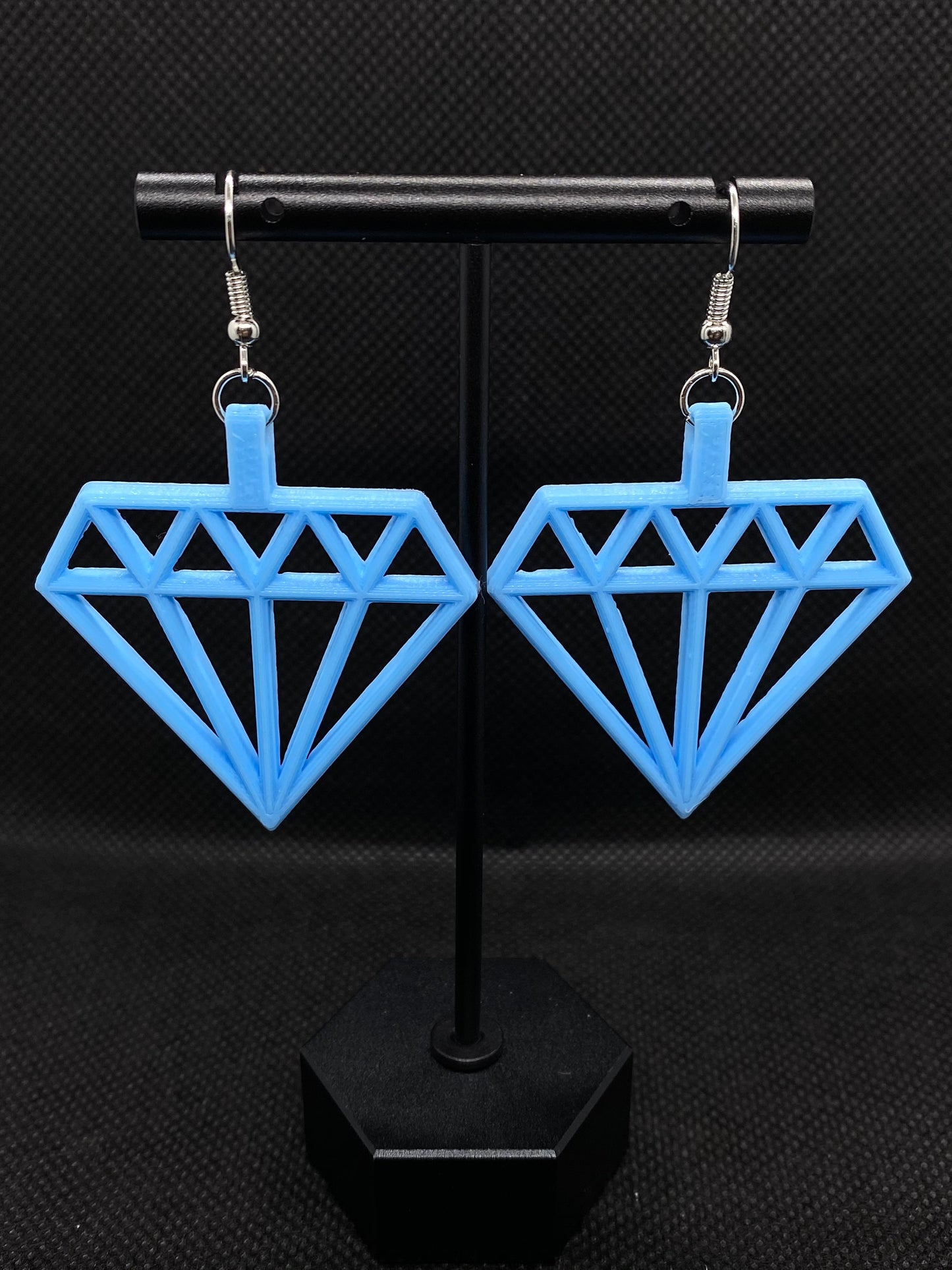 3D Printed Diamond Shaped Earrings/Customizable in over 10 colors