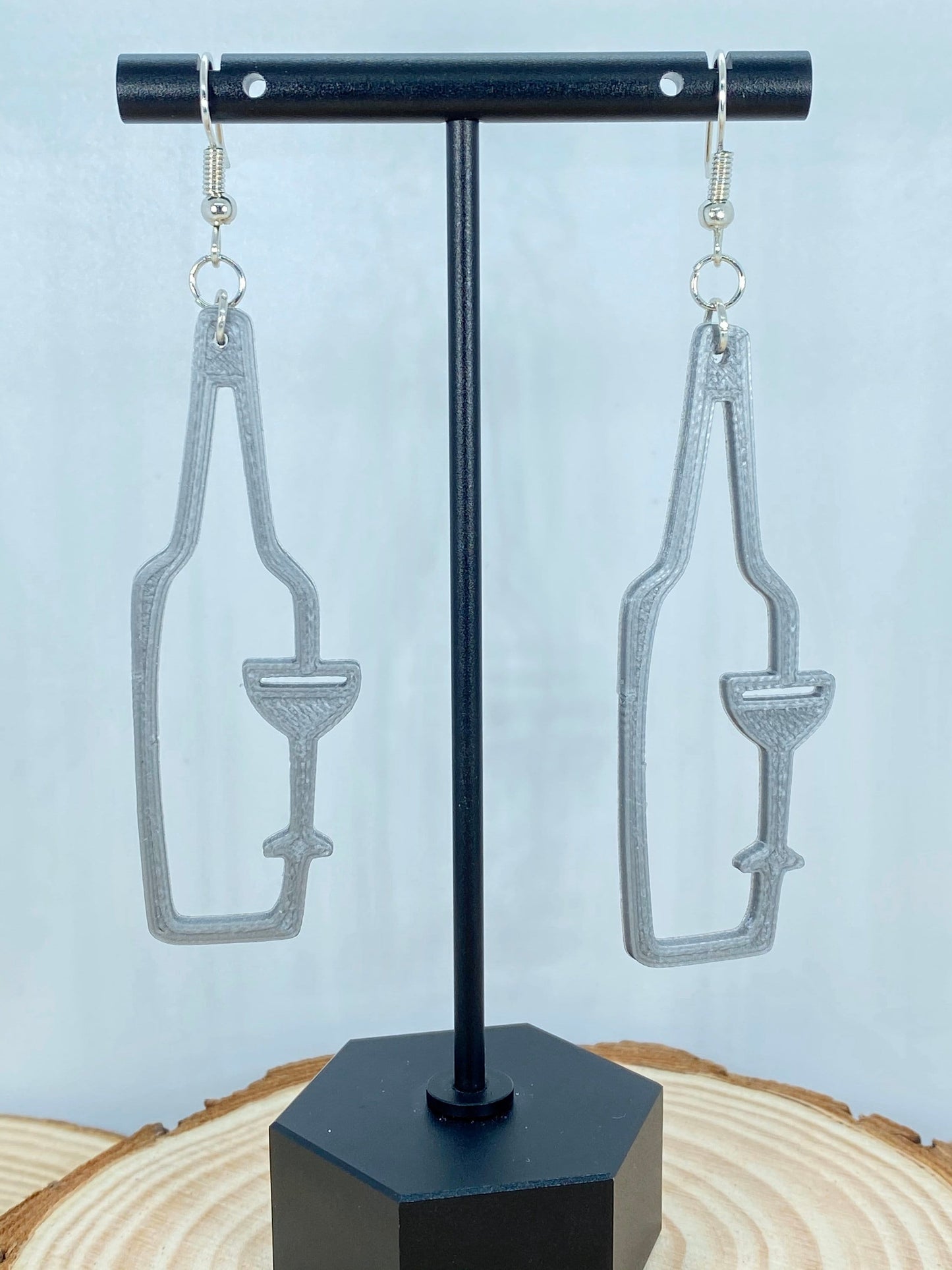 3D Printed Wine Bottle and Glass Silhouette