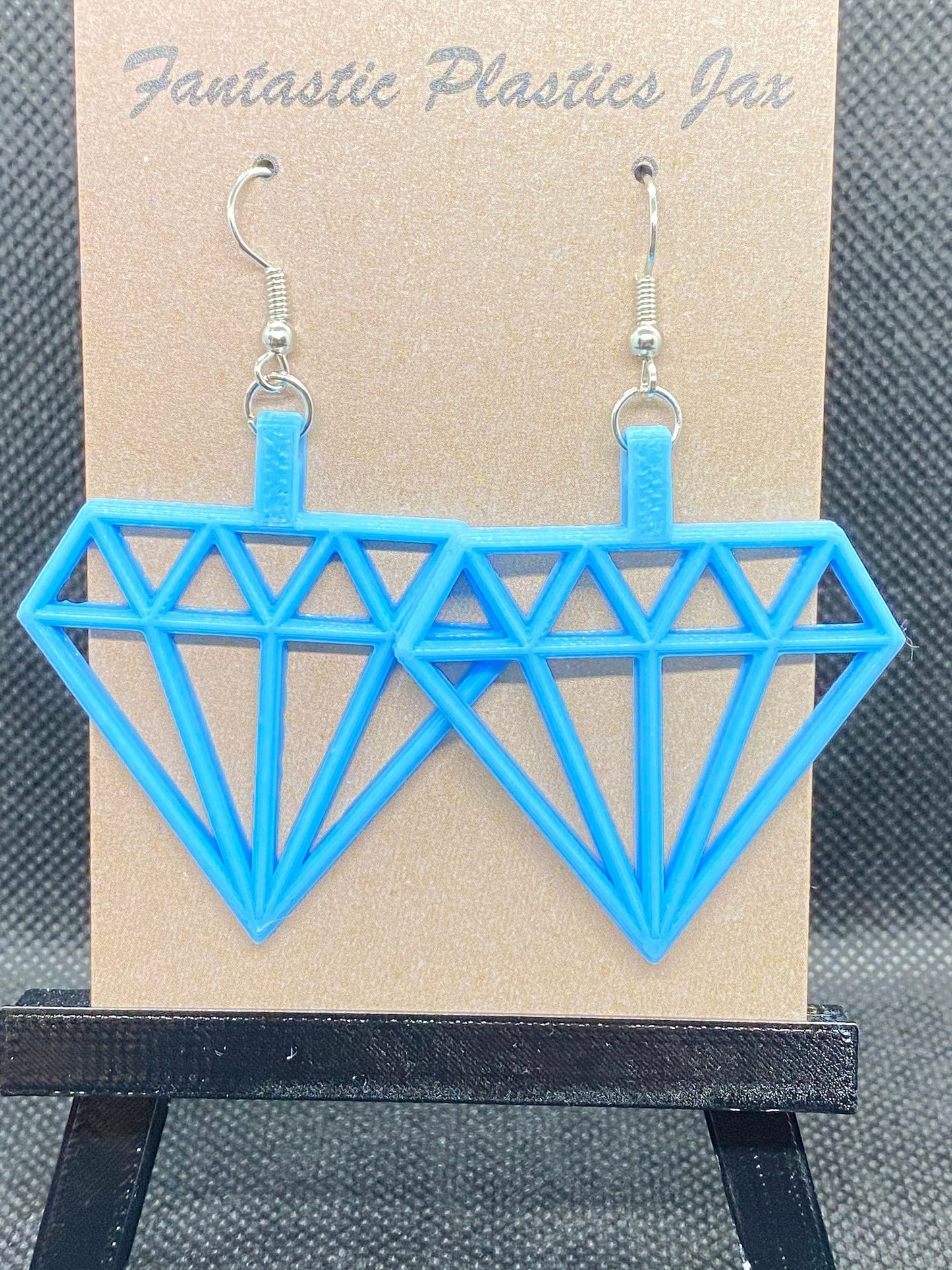 3D Printed Diamond Shaped Earrings/Customizable in over 10 colors