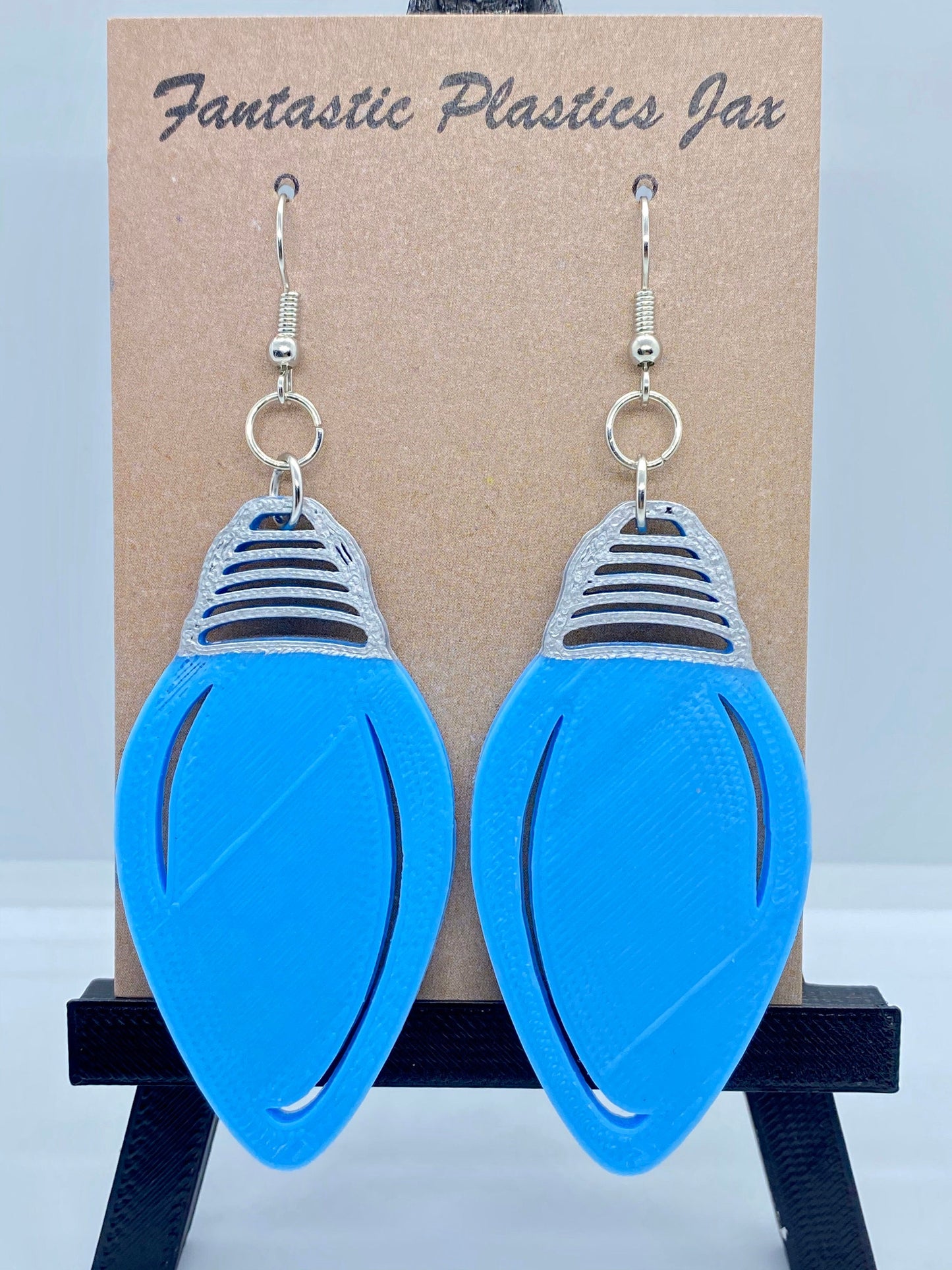 3D Printed Christmas Light Bulb Earrings - Hand Painted