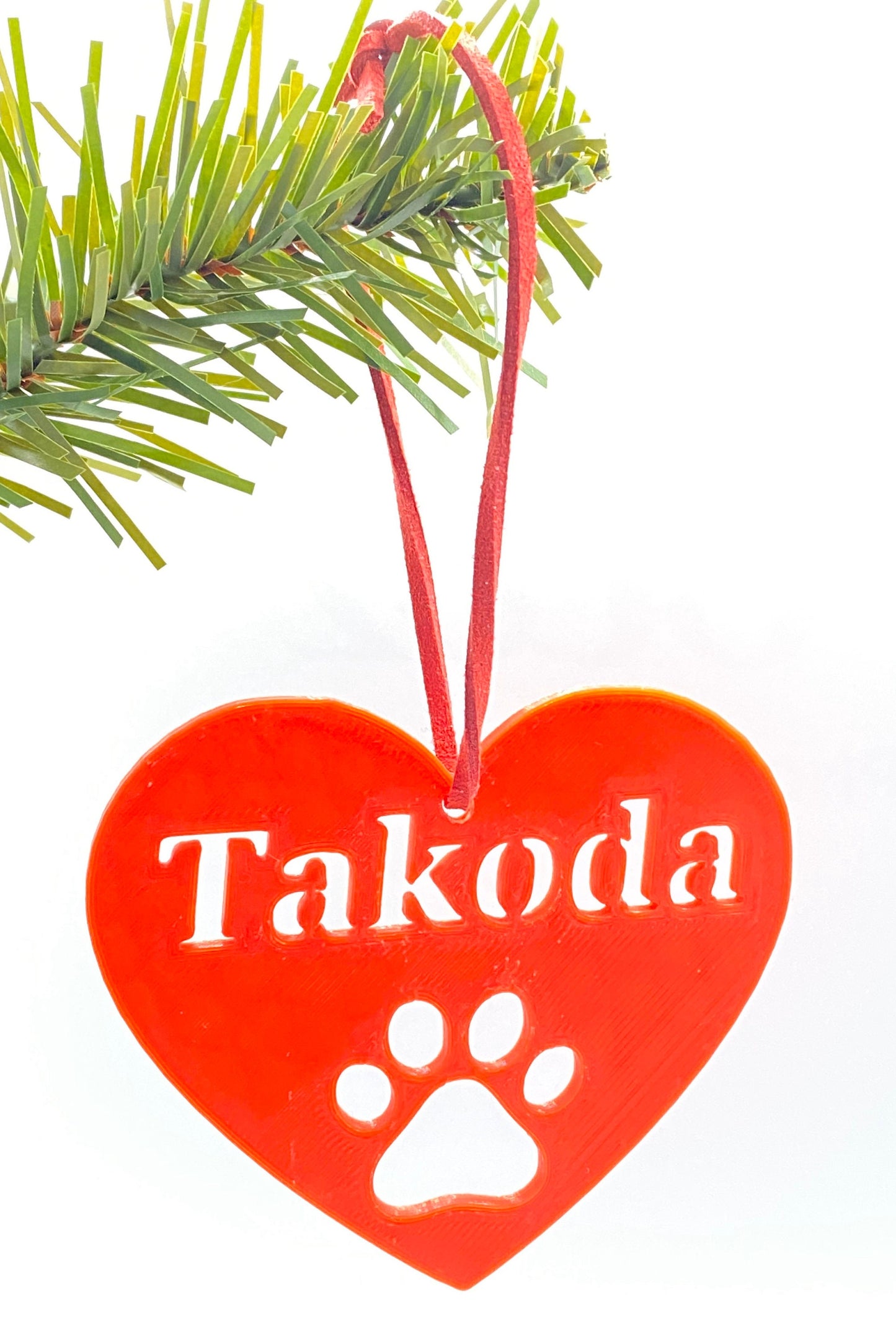 3D Printed Custom Animal Name Ornament - 6 leather loops to choose from - 15+ Colors to choose from