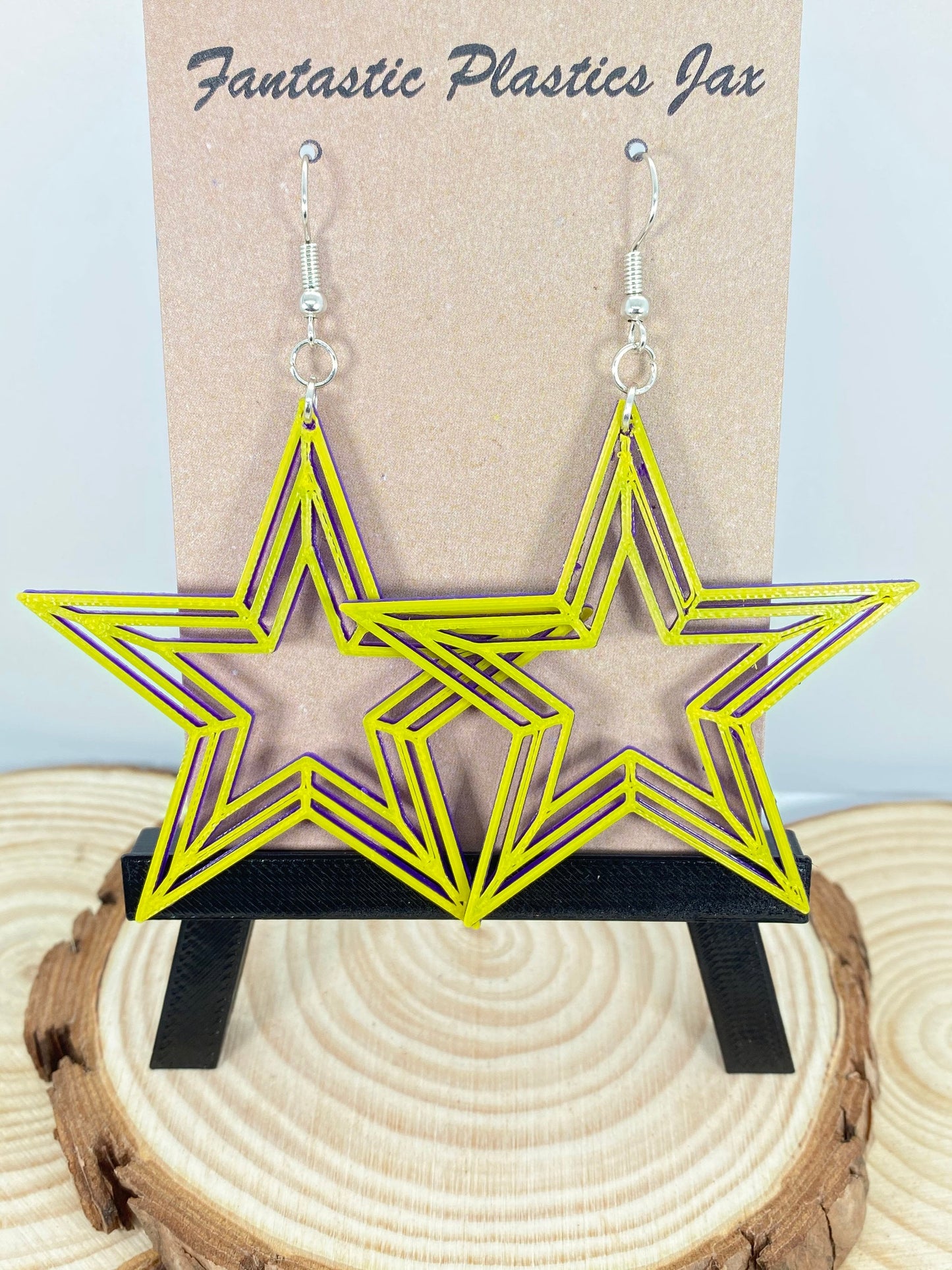 3D Printed Customizable Infinity Star Earrings • Available in Dual or Single Color options