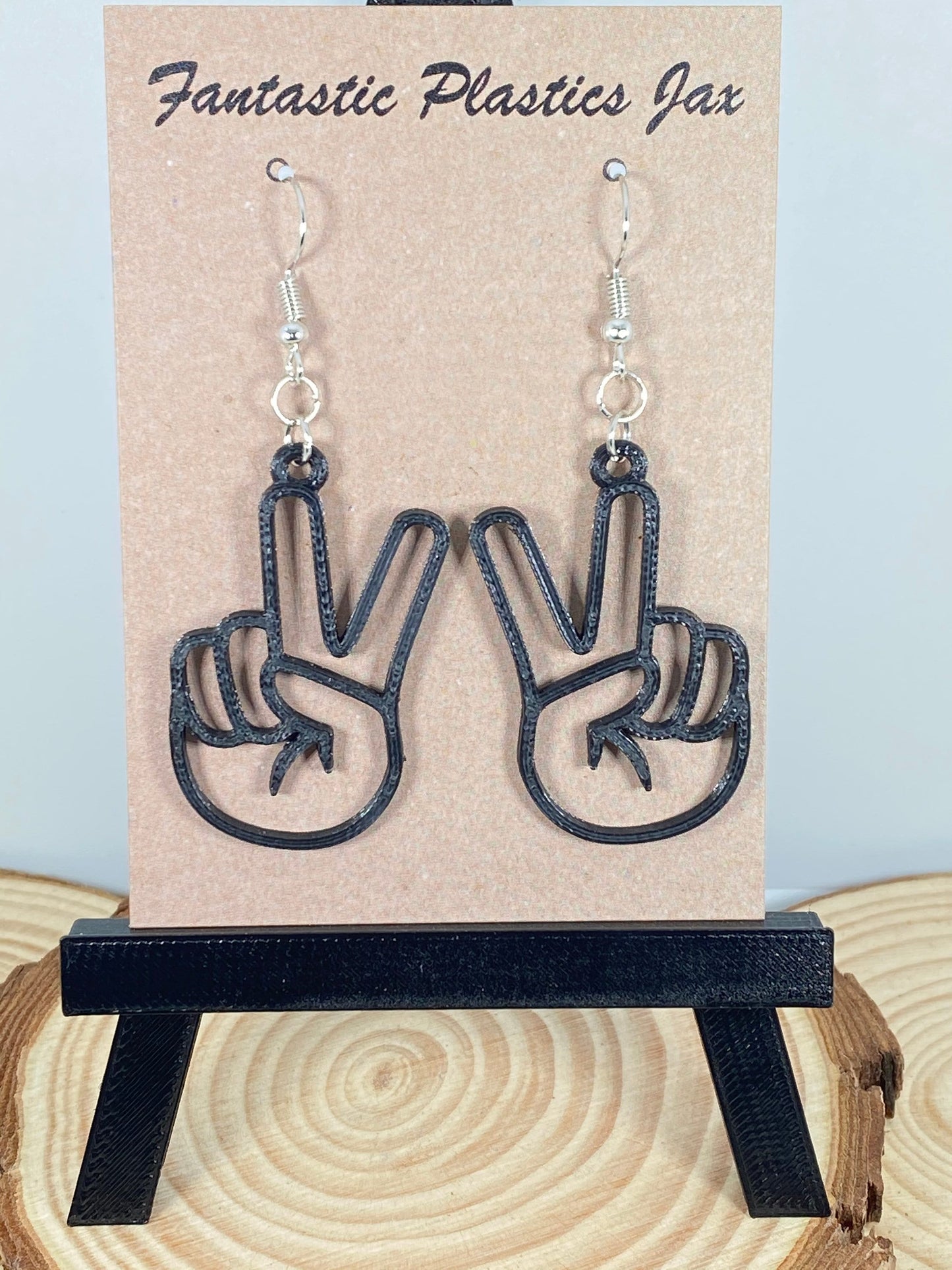 3D Printed Peace Hand Earrings/Many Colors/Sizes and Styles to Choose from