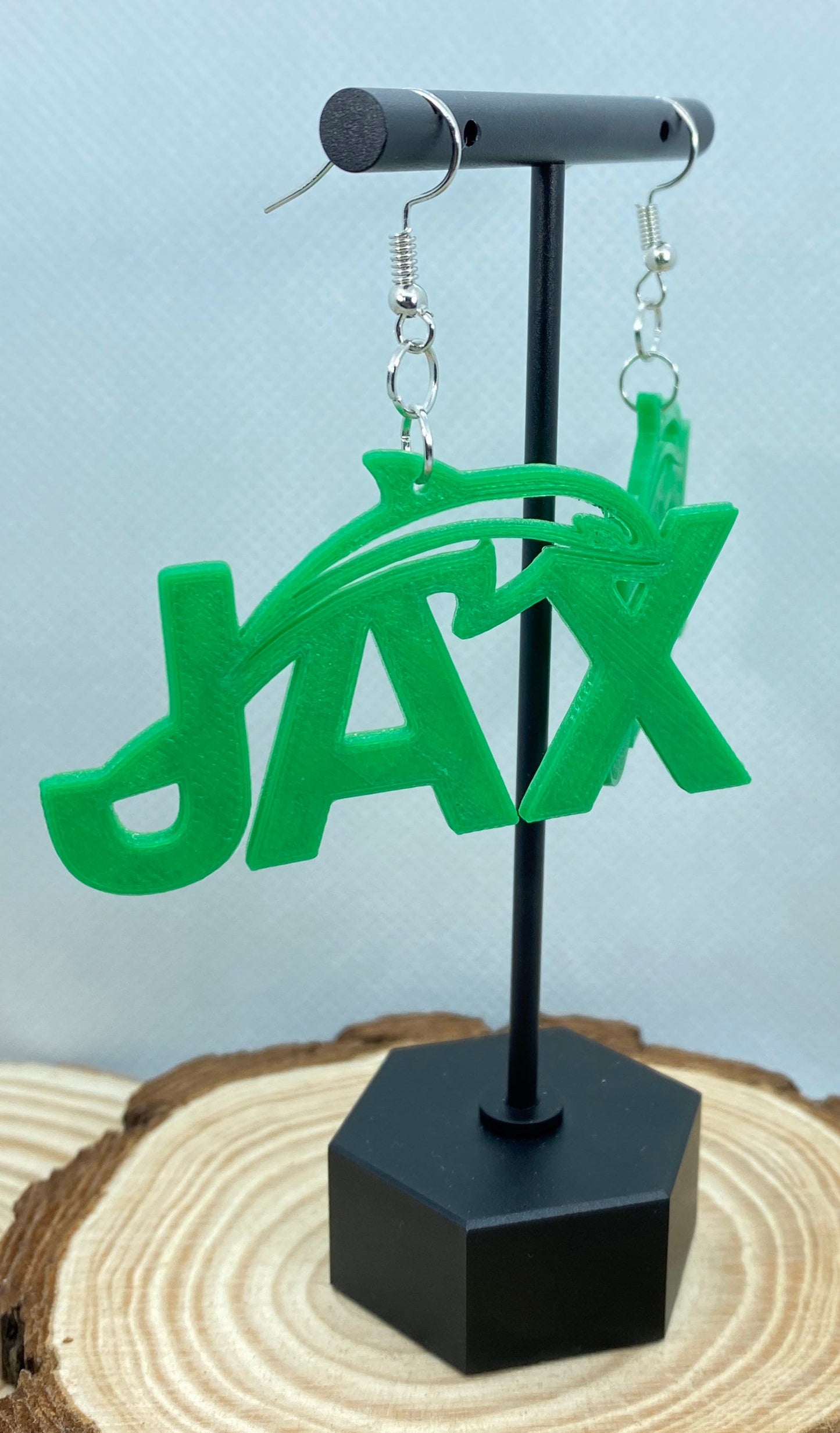 3D Printed Custom JAX University Dolphin Earrings