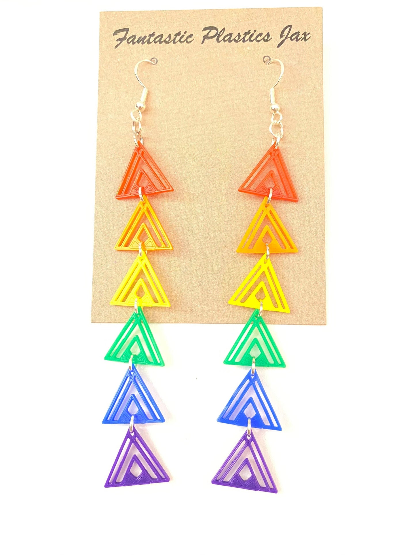 3D Printed Fortress Of Equality Rainbow Pride Earrings
