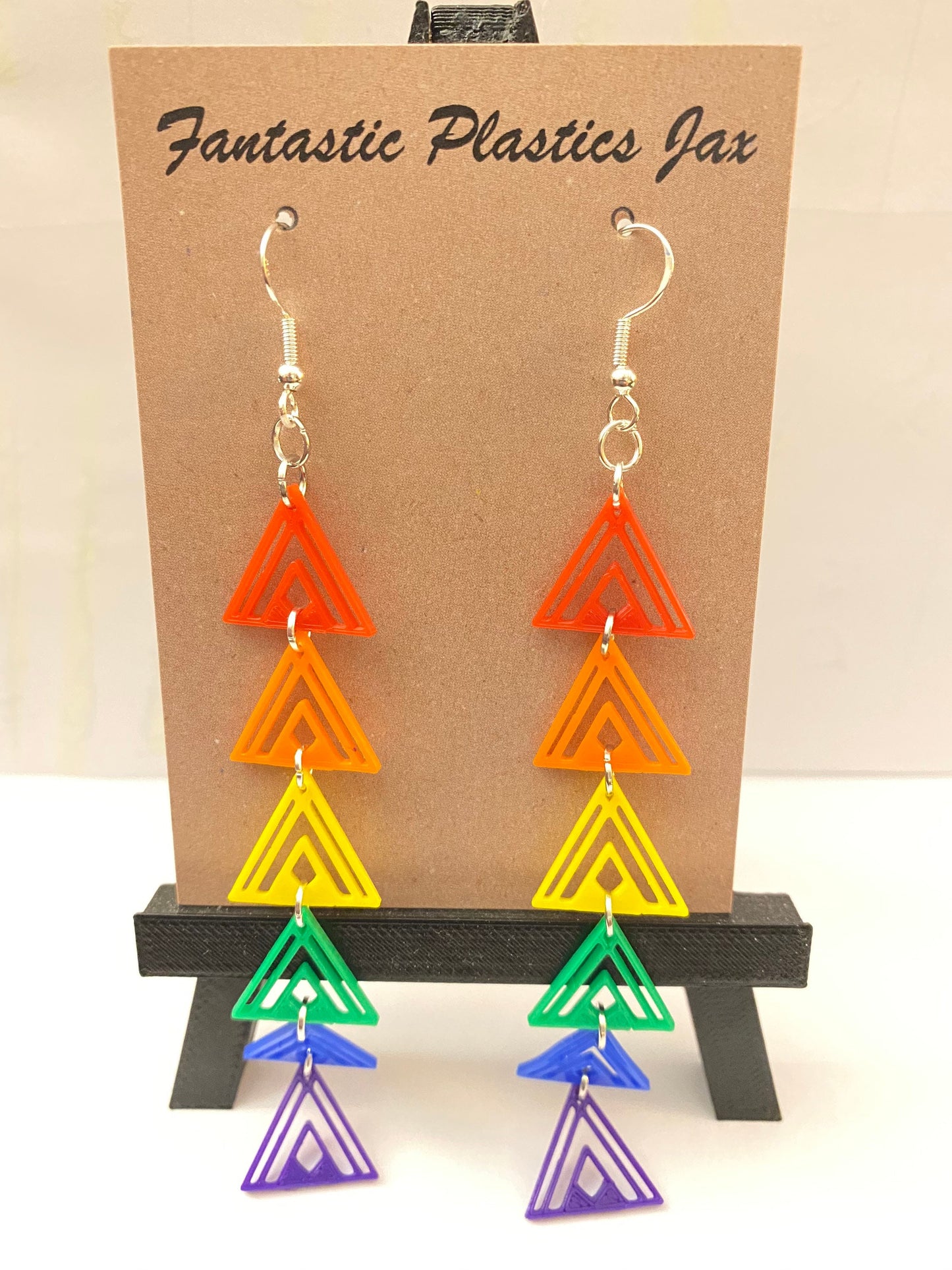 3D Printed Fortress Of Equality Rainbow Pride Earrings