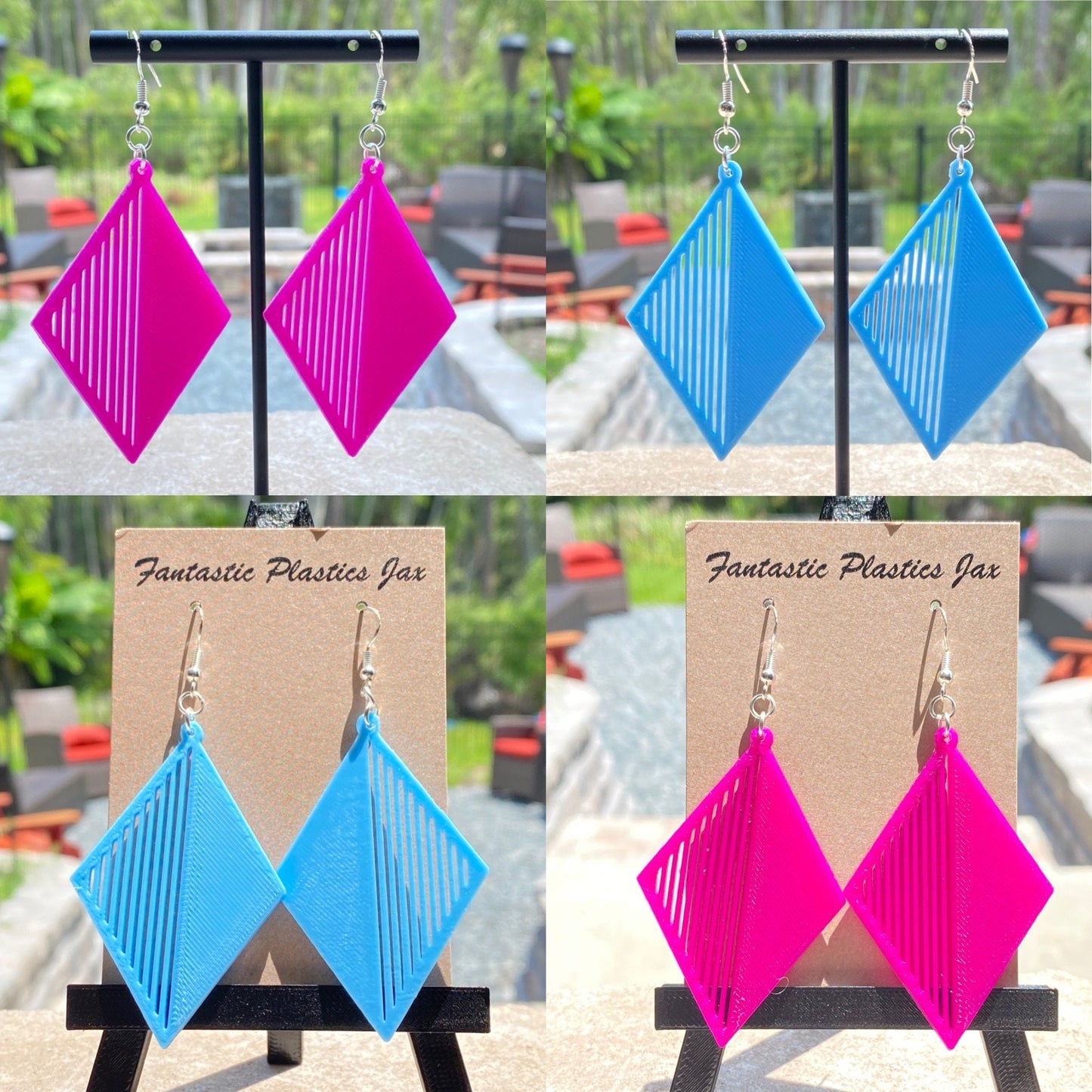 3D Printed Prismatic Diamond Earrings/Custom Color Orders