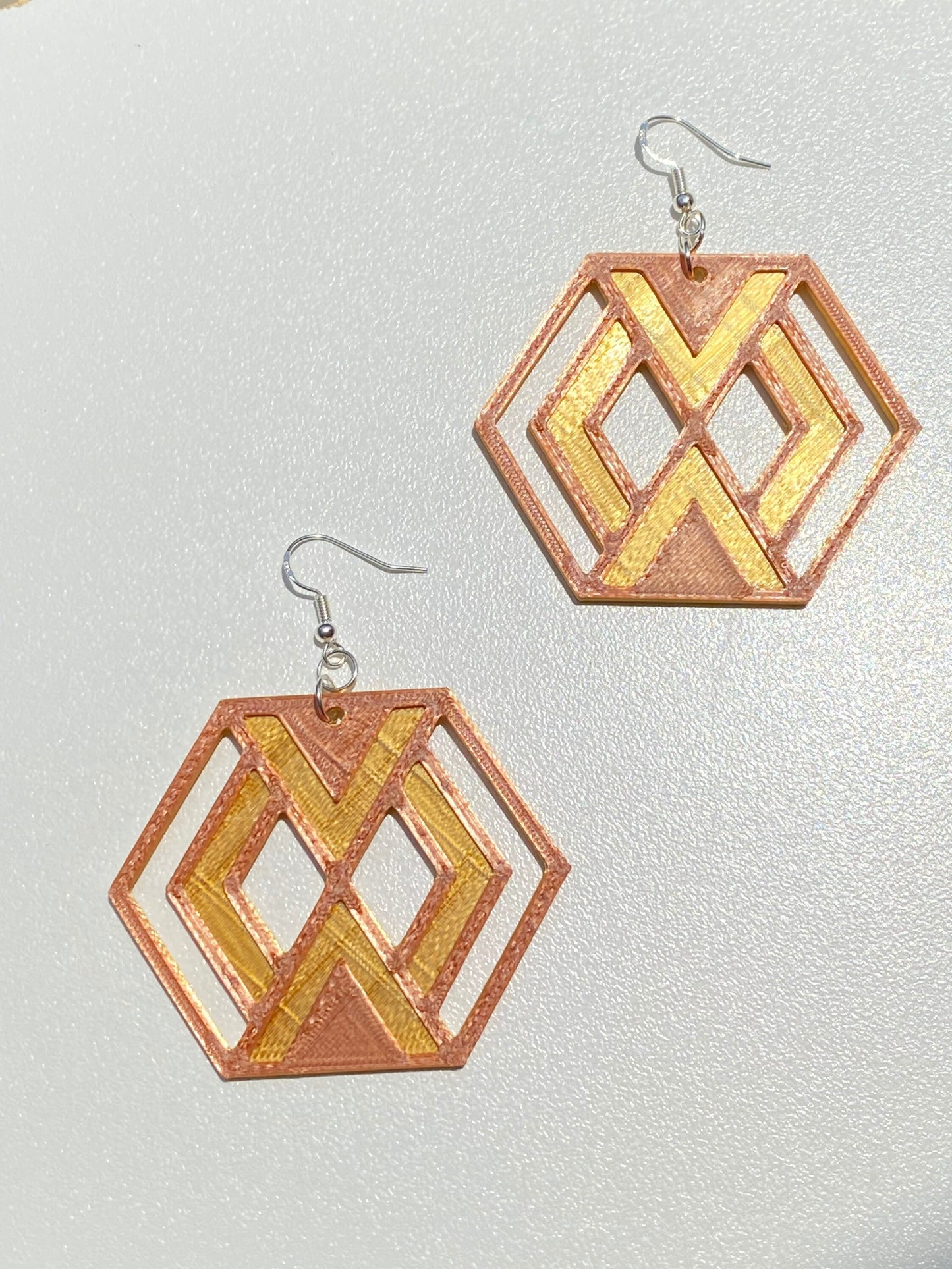 3D Printed Layered X Earrings/Custom Color Designs