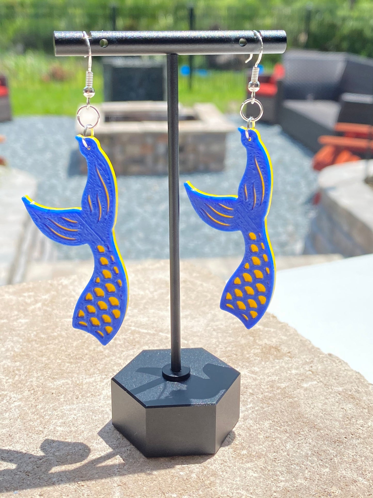 3D Printed Mermaid Tail Earrings/Custom Dual Tone Colors
