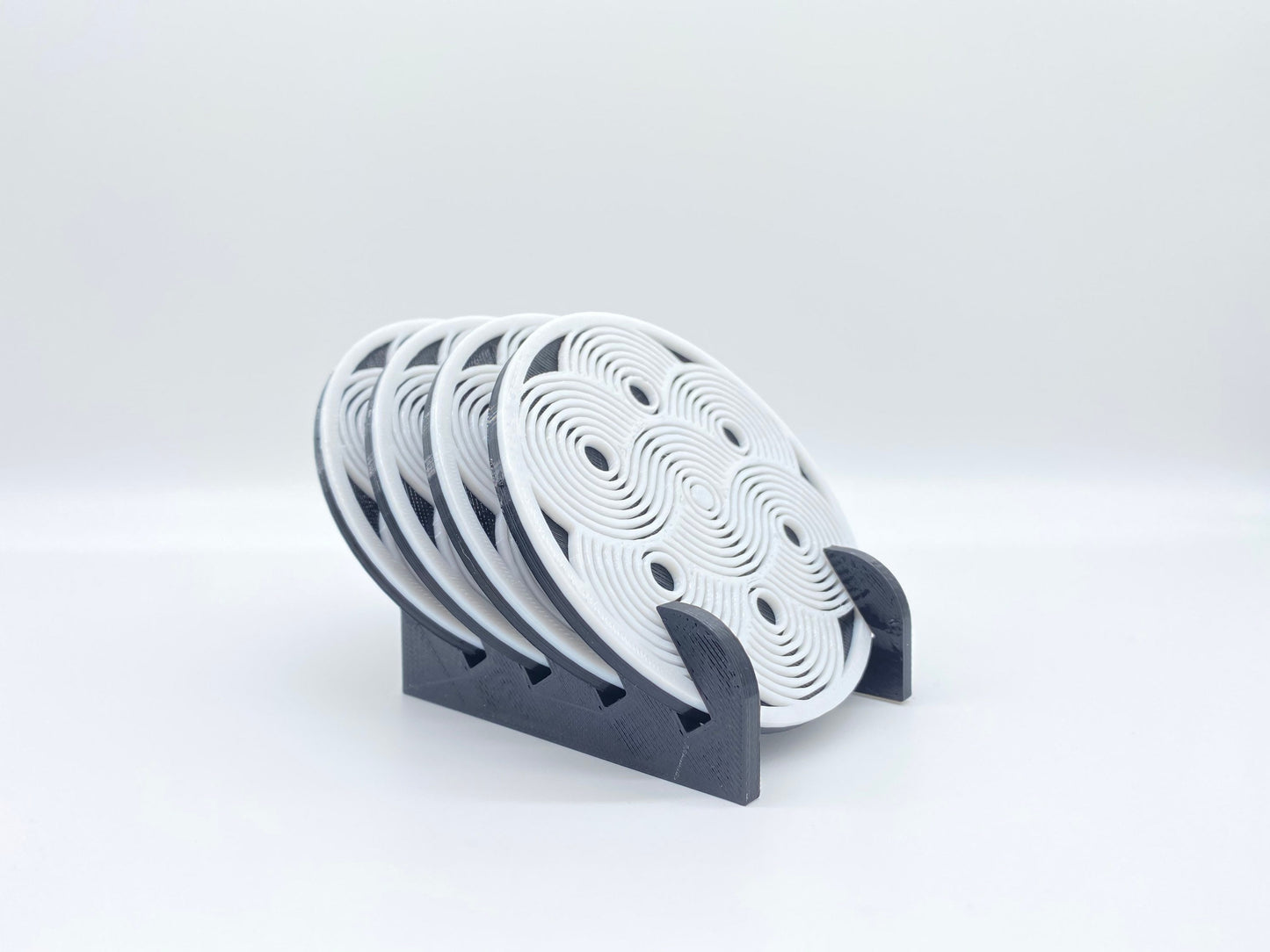 3D Printed Lost In The Waves Style Drink Coaster/Set of 4 with Free Holder/Custom Color Options