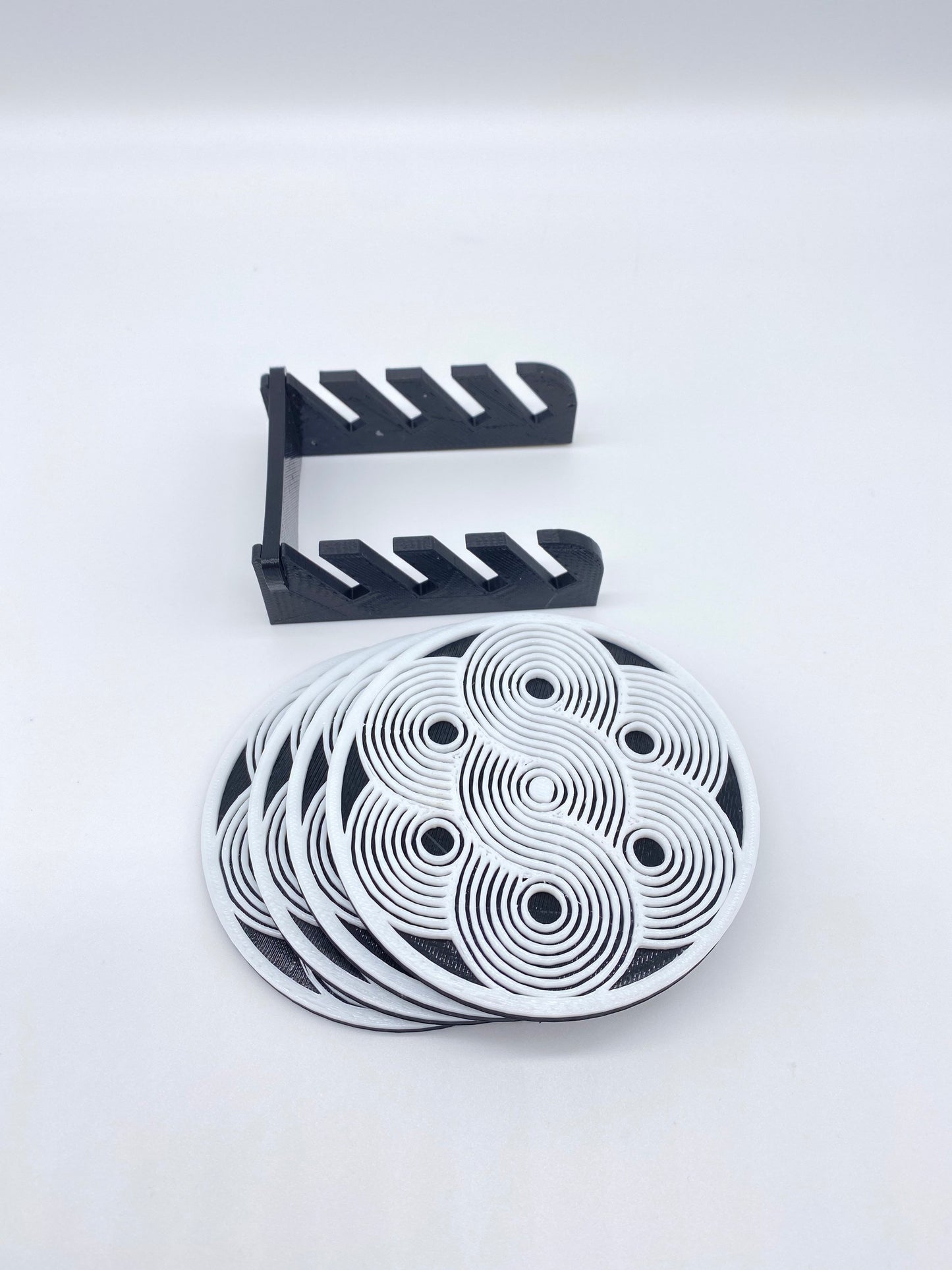 3D Printed Lost In The Waves Style Drink Coaster/Set of 4 with Free Holder/Custom Color Options