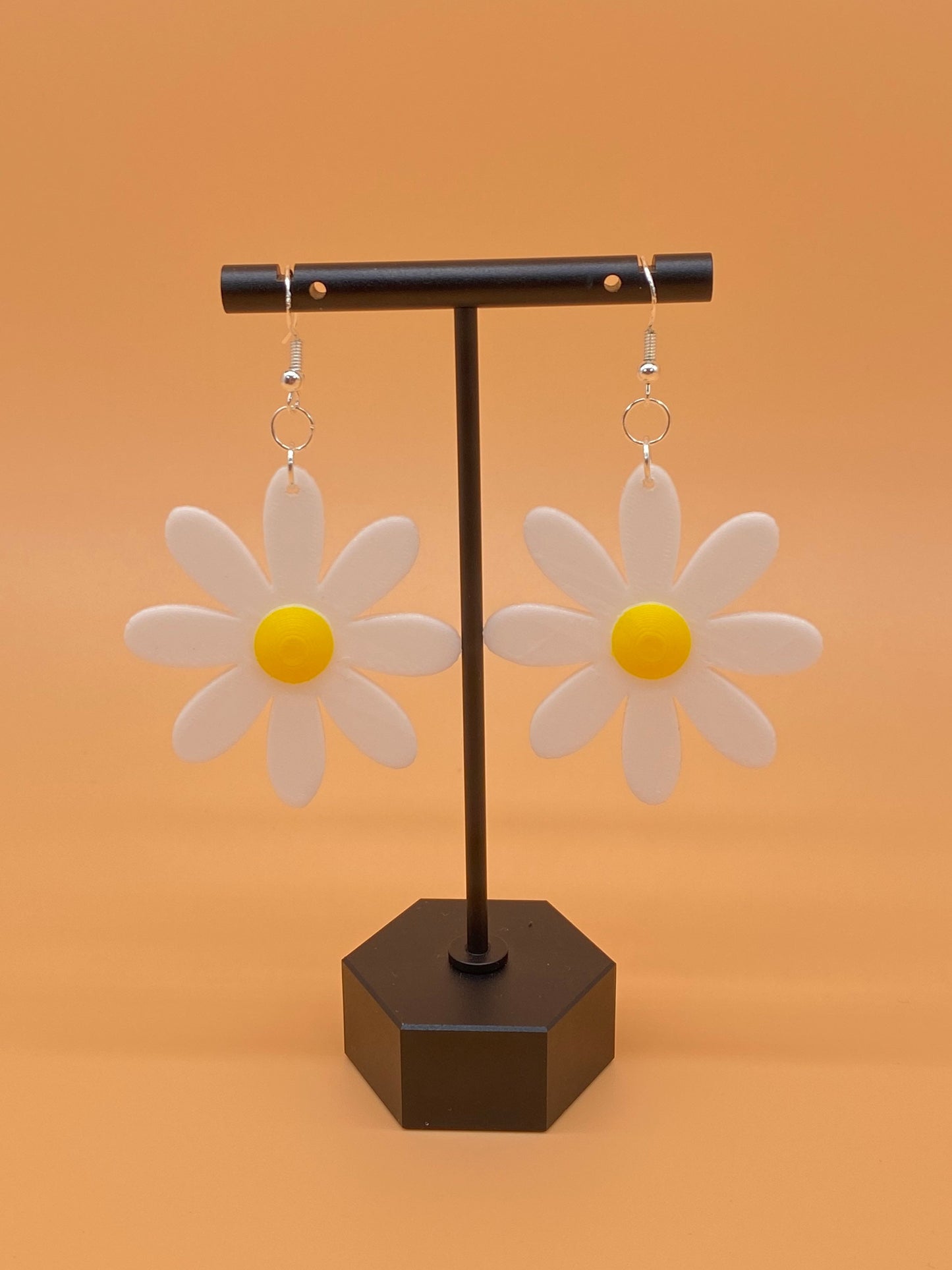 3D Printed Daisy Flower Earrings/Custom Dual Colors/Gift