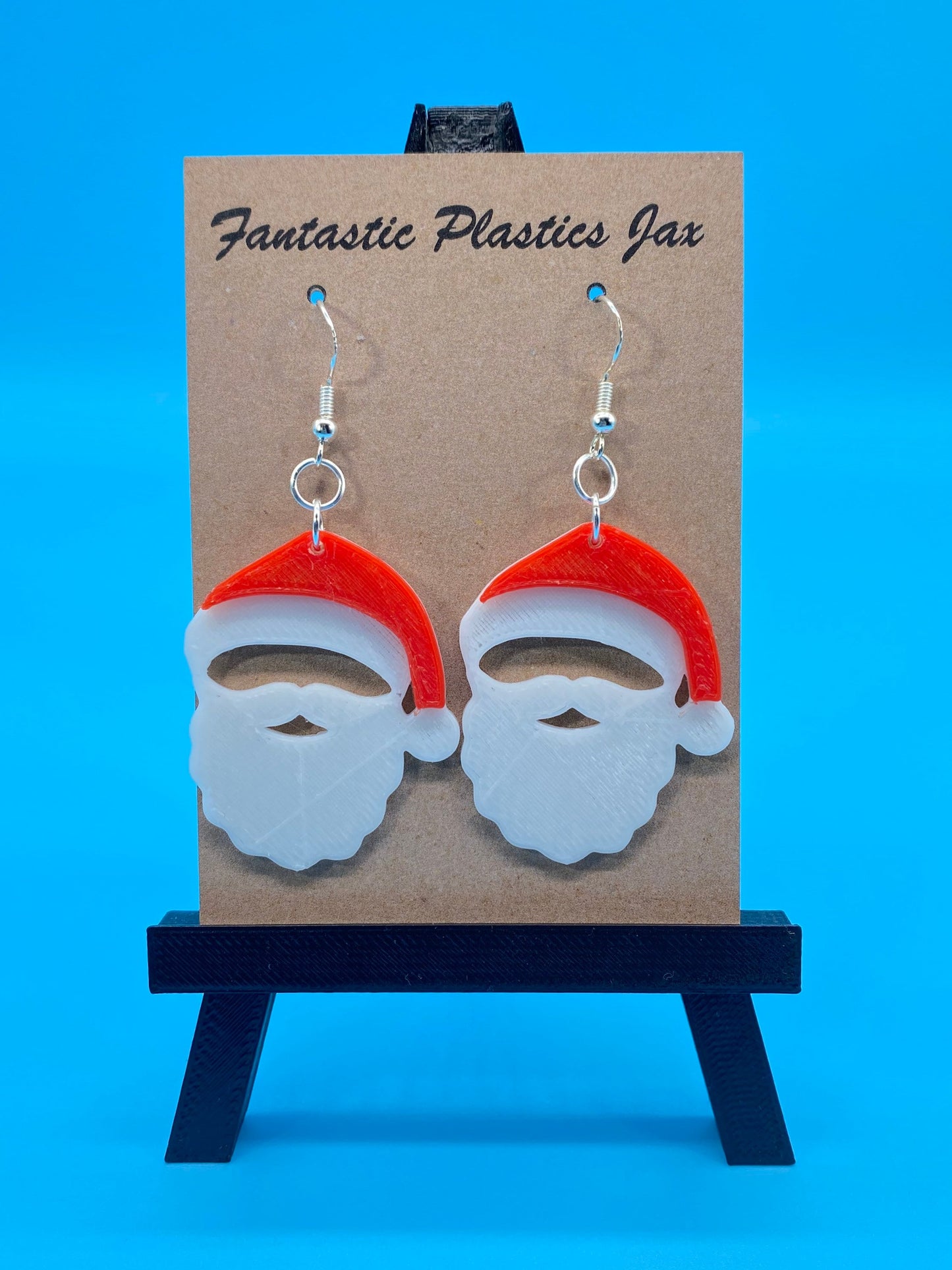 3D Printed Santa Claus Earrings/Custom Dual layer Colors/Christmas Gift