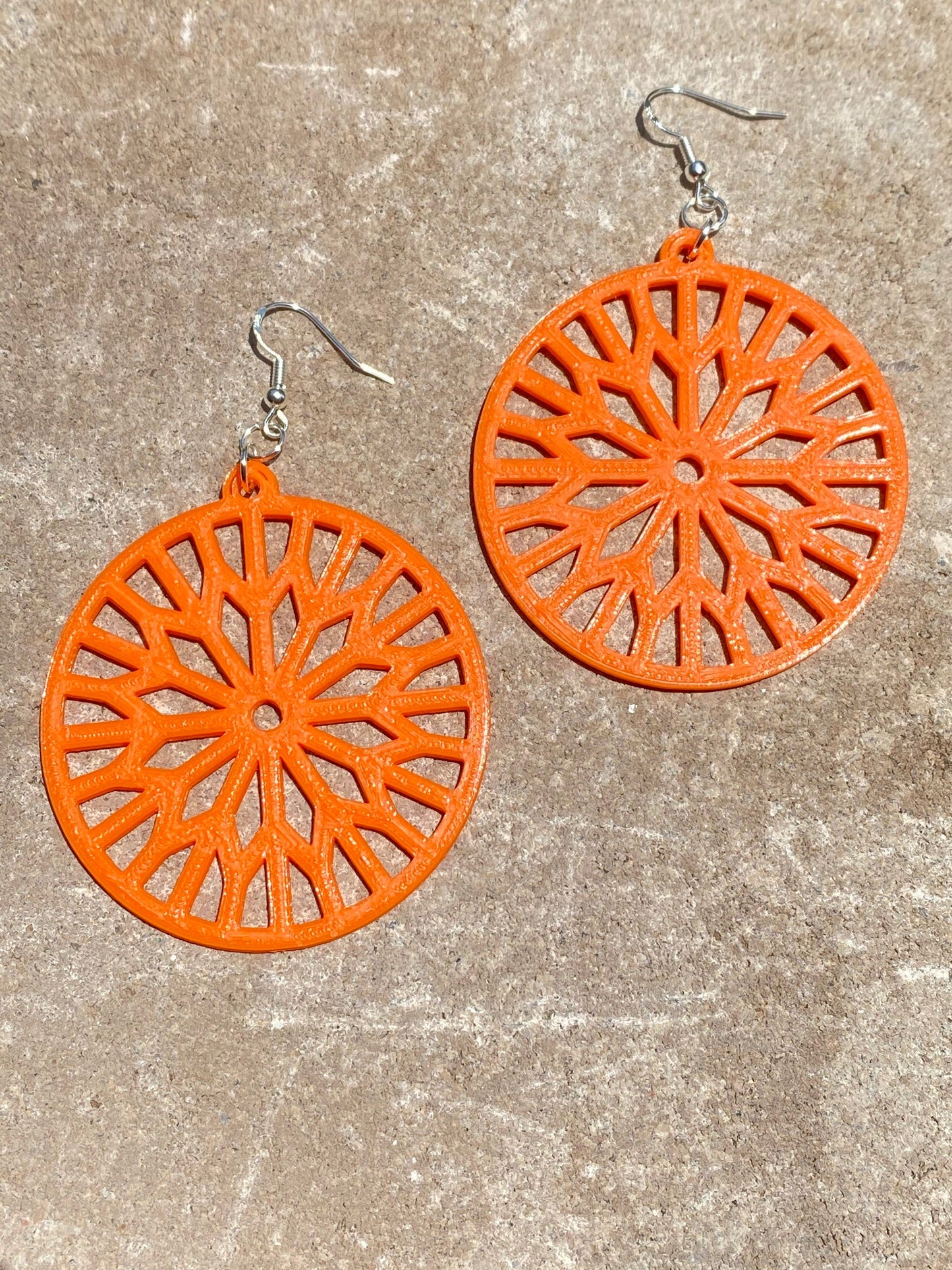 3D Printed Sun Burst Earrings/Custom Color Orders