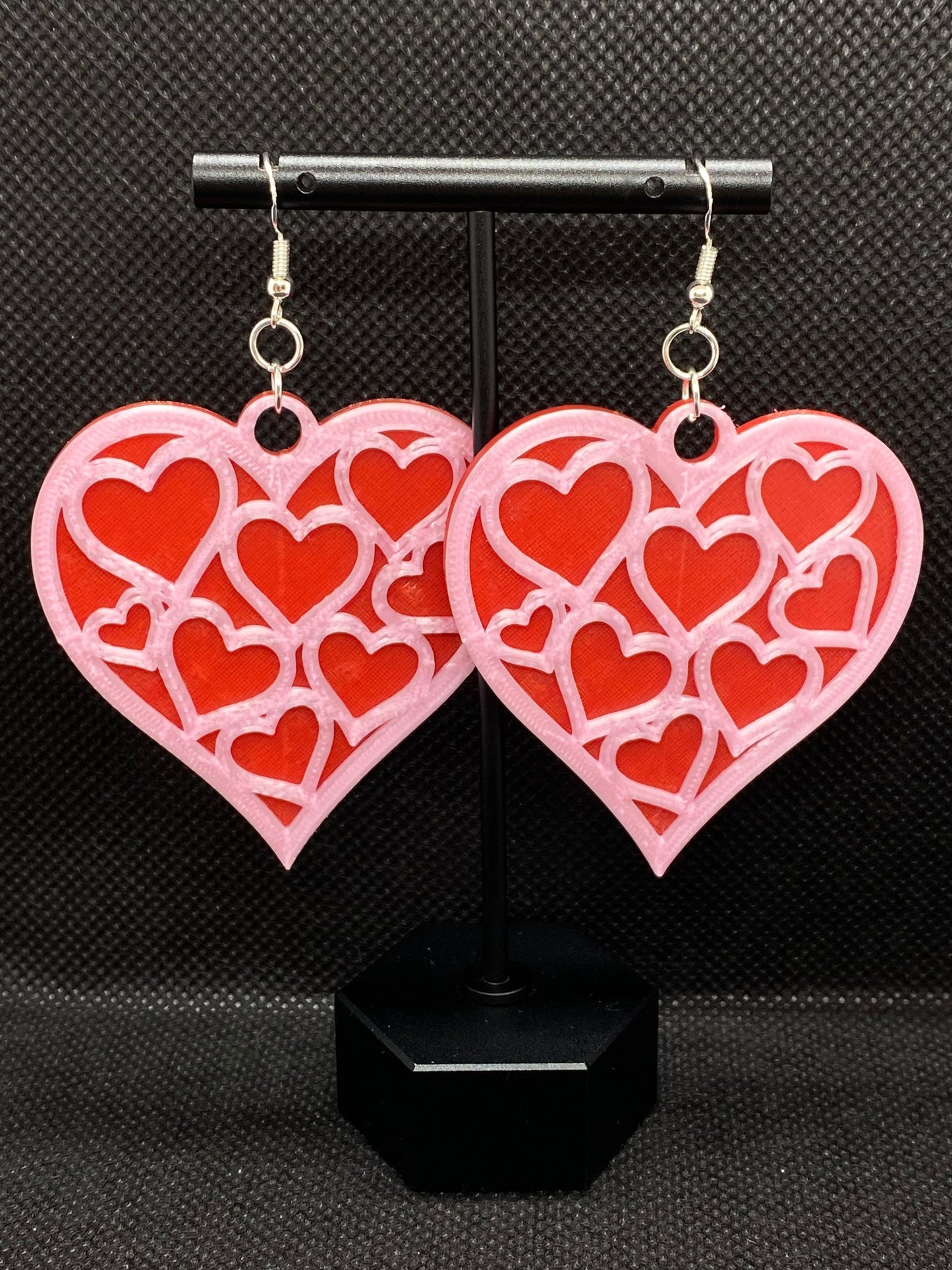 3D Printed Hearts of Hearts Earrings/Custom Dual Color Earrings/ Peace, Love, Harmony/Valentine’s Day Gift