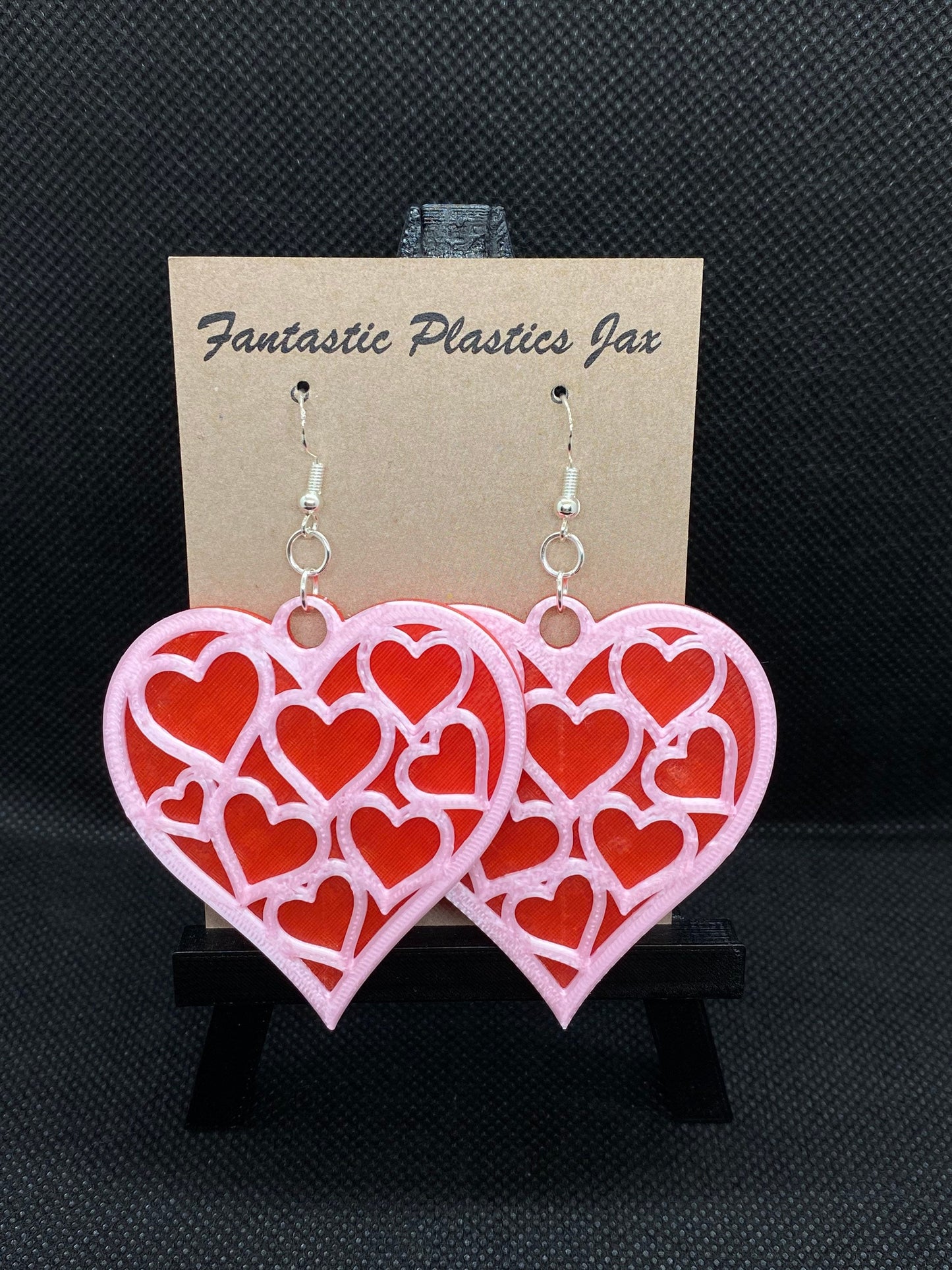 3D Printed Hearts of Hearts Earrings/Custom Dual Color Earrings/ Peace, Love, Harmony/Valentine’s Day Gift