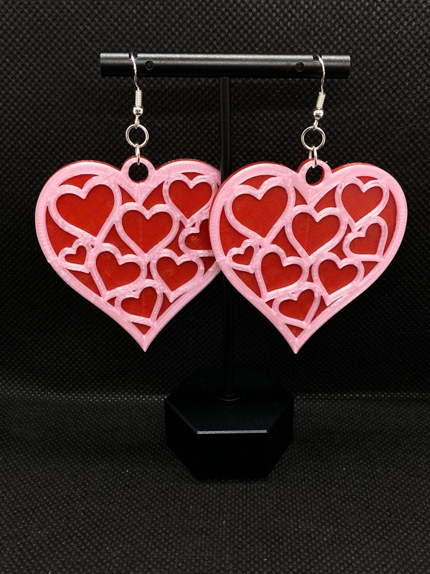 3D Printed Hearts of Hearts Earrings/Custom Dual Color Earrings/ Peace, Love, Harmony/Valentine’s Day Gift