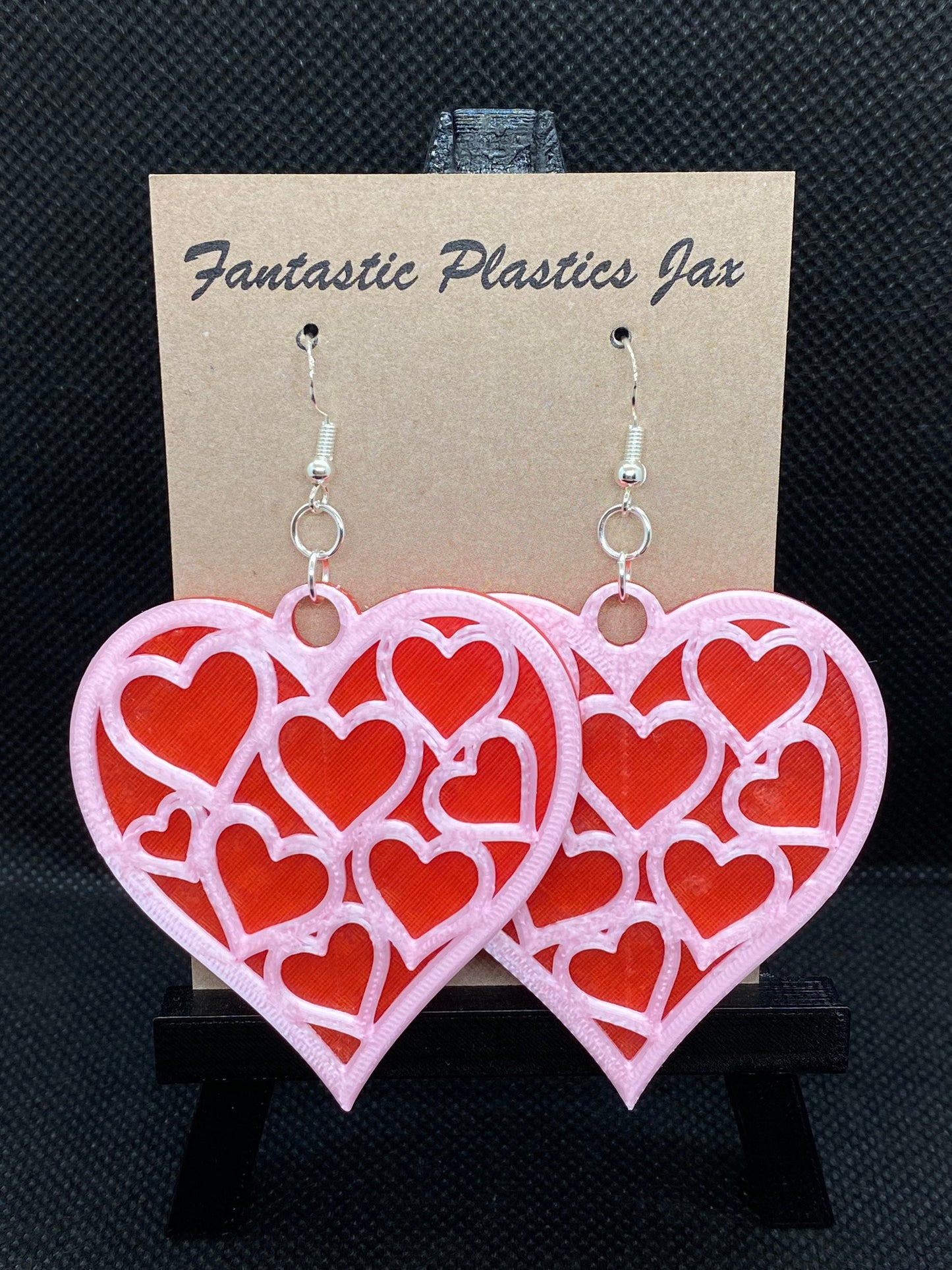 3D Printed Hearts of Hearts Earrings/Custom Dual Color Earrings/ Peace, Love, Harmony/Valentine’s Day Gift