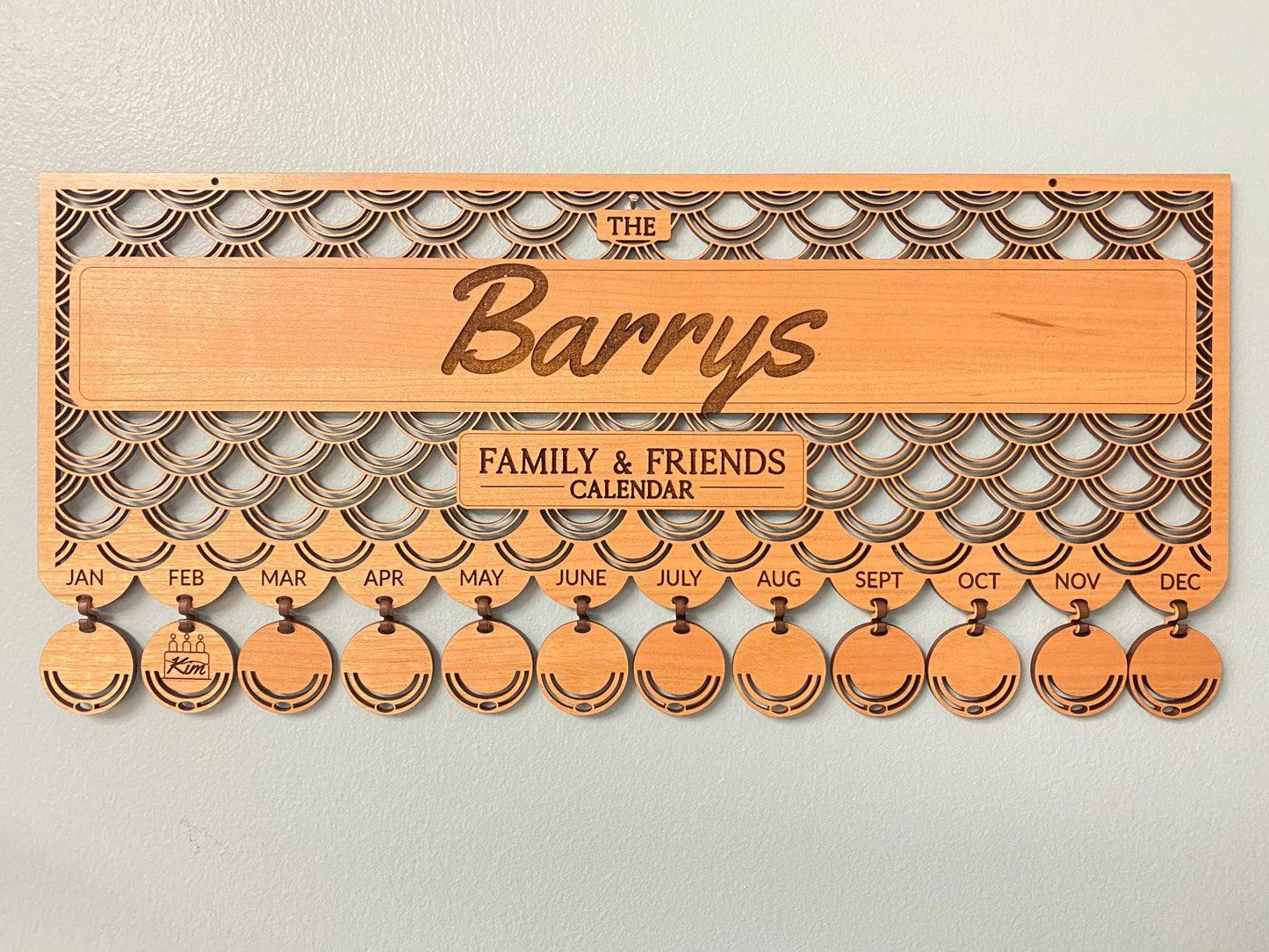 Pendants ONLY for our Family And Friends Hanging Wall Calendar/Available in QTY of 12, 24 or 48/Personalized