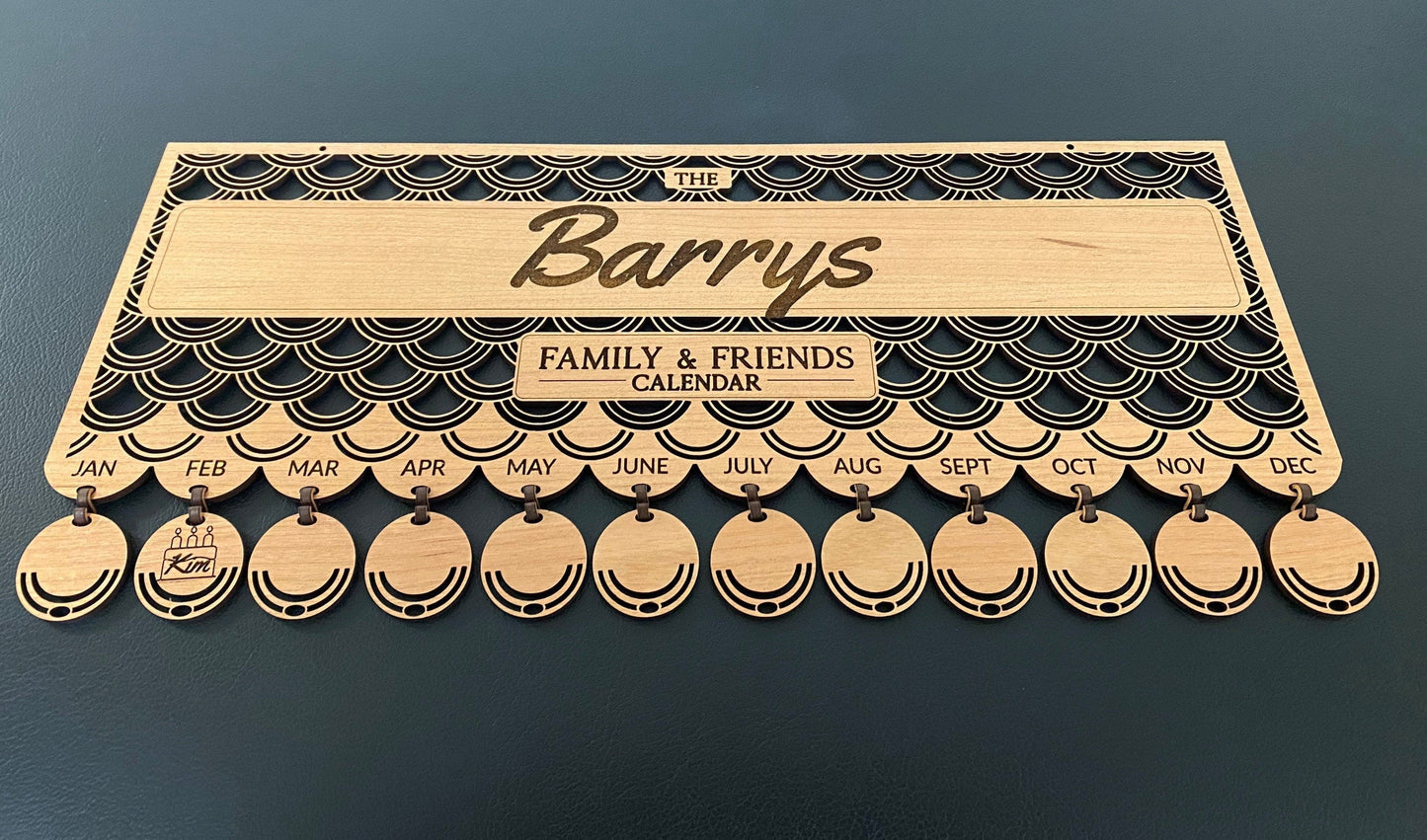 Pendants ONLY for our Family And Friends Hanging Wall Calendar/Available in QTY of 12, 24 or 48/Personalized