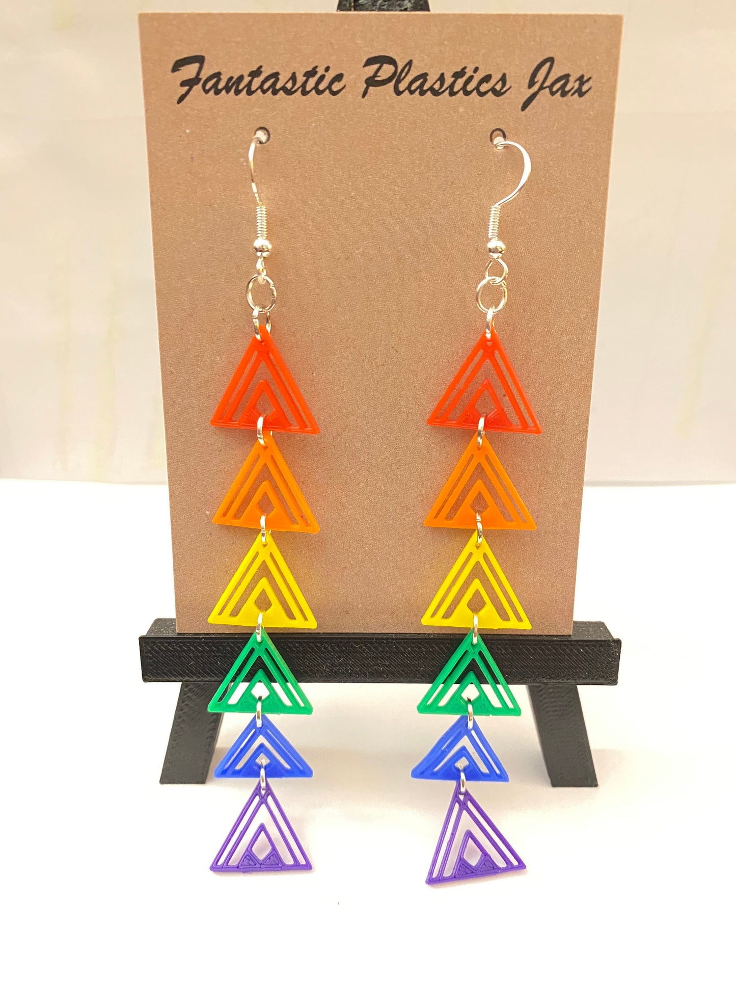 3D Printed Fortress Of Equality Rainbow Pride Earrings