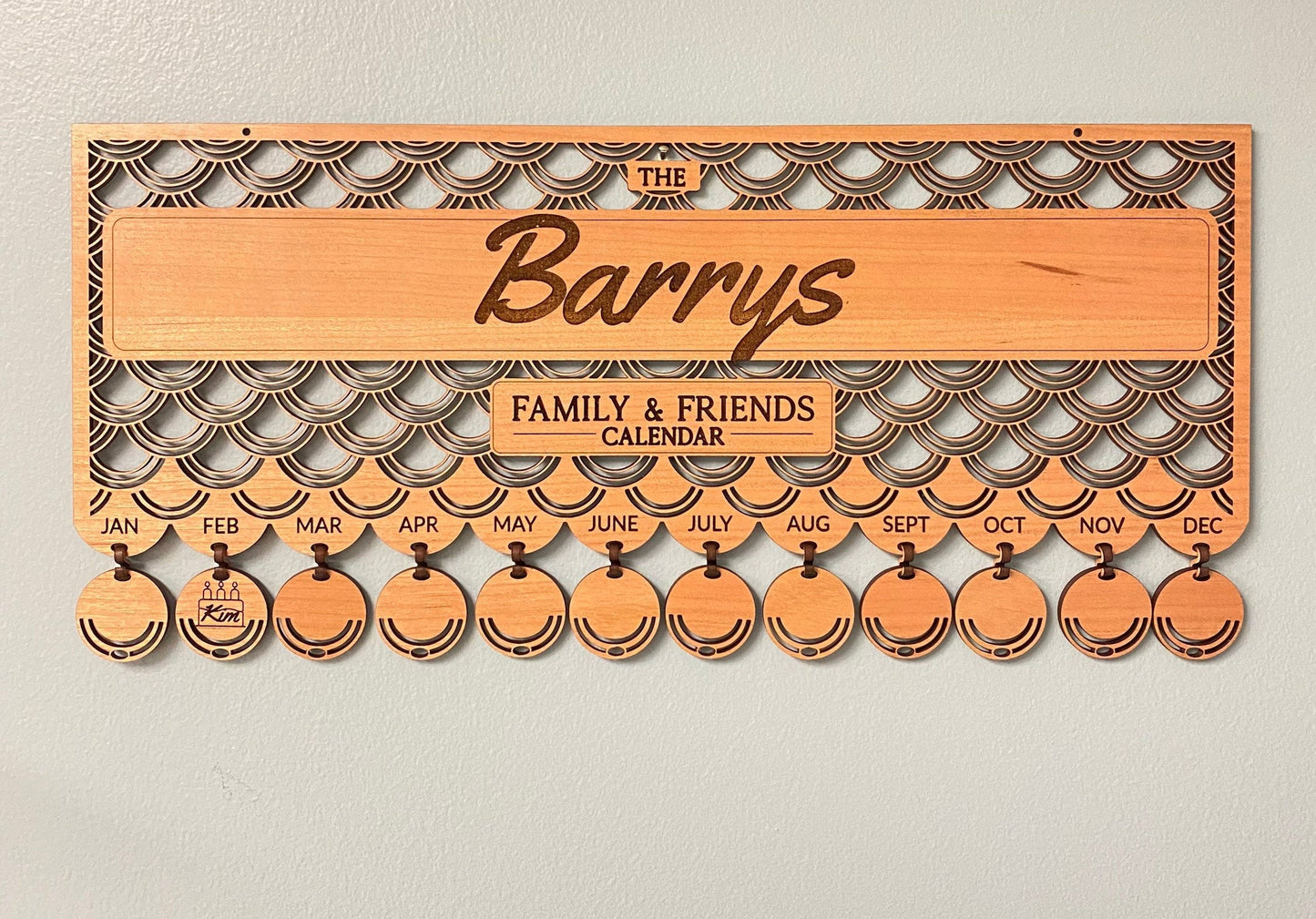 Pendants ONLY for our Family And Friends Hanging Wall Calendar/Available in QTY of 12, 24 or 48/Personalized