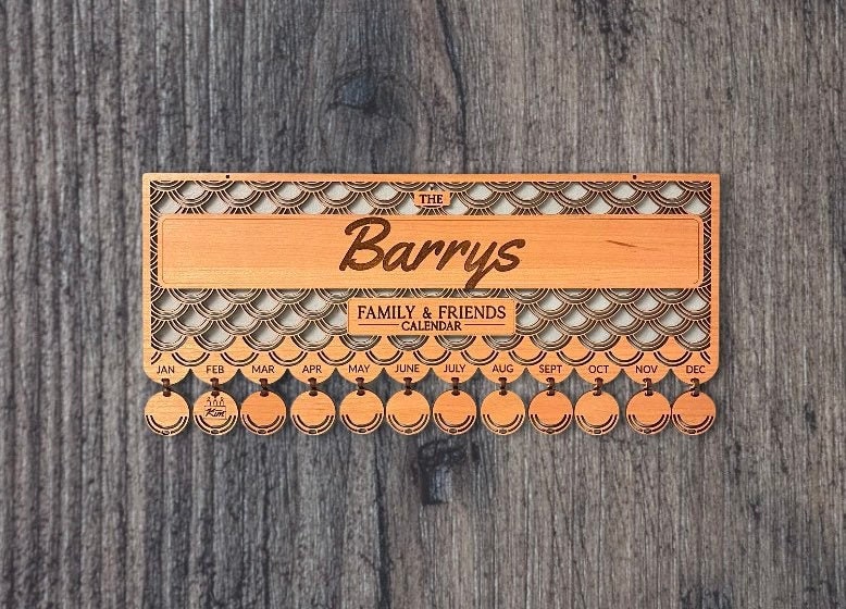 Pendants ONLY for our Family And Friends Hanging Wall Calendar/Available in QTY of 12, 24 or 48/Personalized