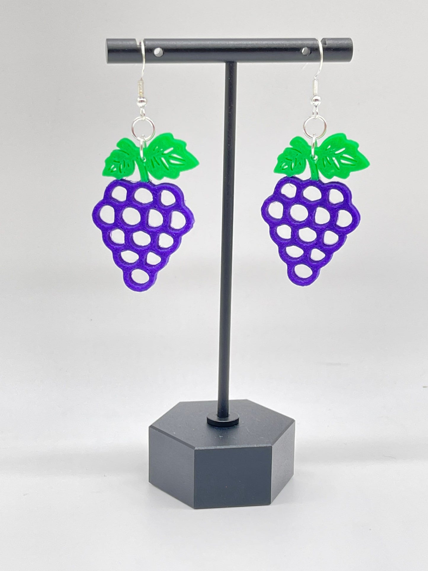 3D Printed Vine Ripened Grape Earrings available in Dual Colors/Fresh Look/Fruit Earrings/Customize