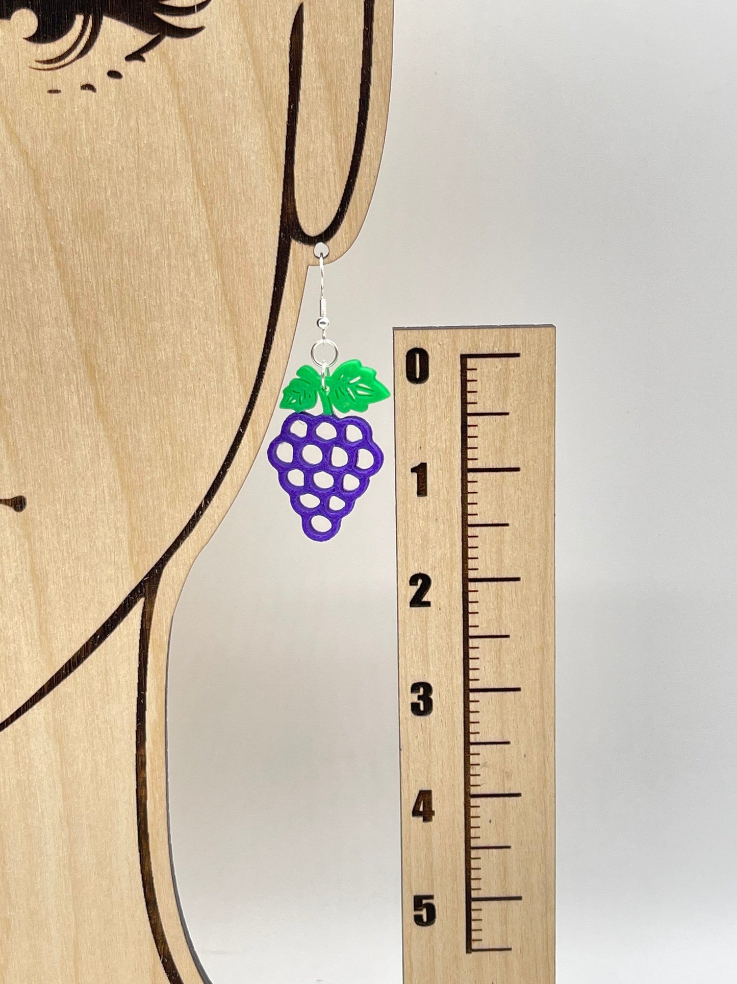 3D Printed Vine Ripened Grape Earrings available in Dual Colors/Fresh Look/Fruit Earrings/Customize