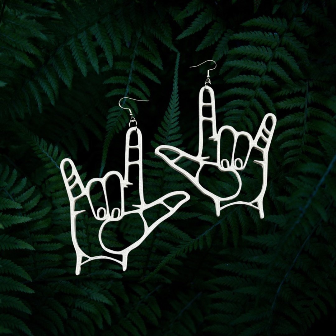 3D Printed I Love You ASL Earrings/(ILY American Sign Language)/Custom Color Options/21+ Colors