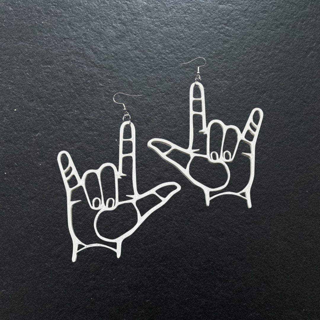 3D Printed I Love You ASL Earrings/(ILY American Sign Language)/Custom Color Options/21+ Colors
