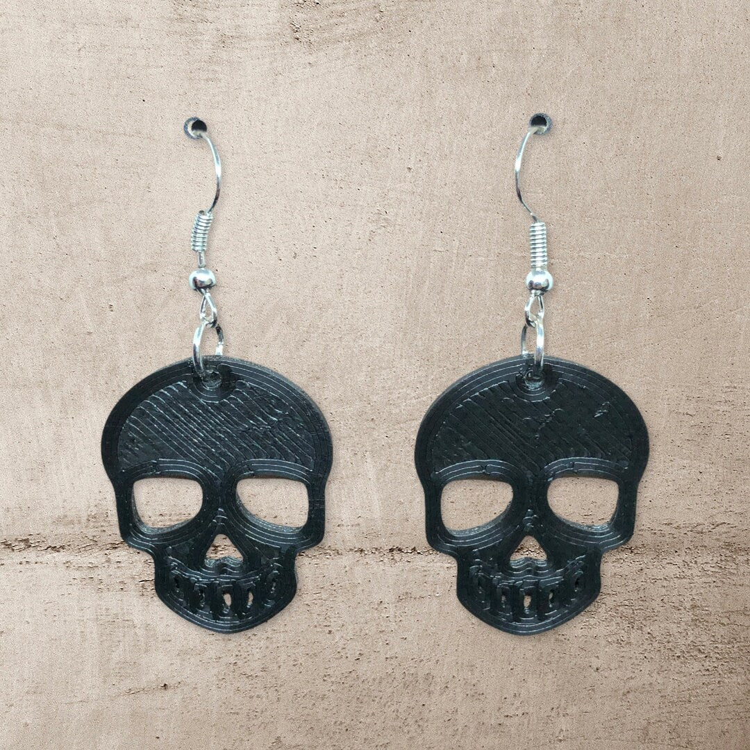 3D Printed Skull Earrings for Halloween/Many Colors/Sizes and Styles to Choose from