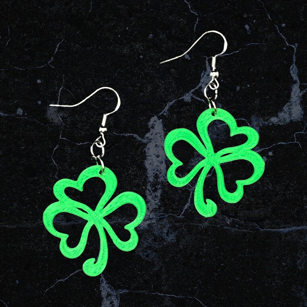 St Patricks Day Earrings Green Clover Earrings St Patricks 
