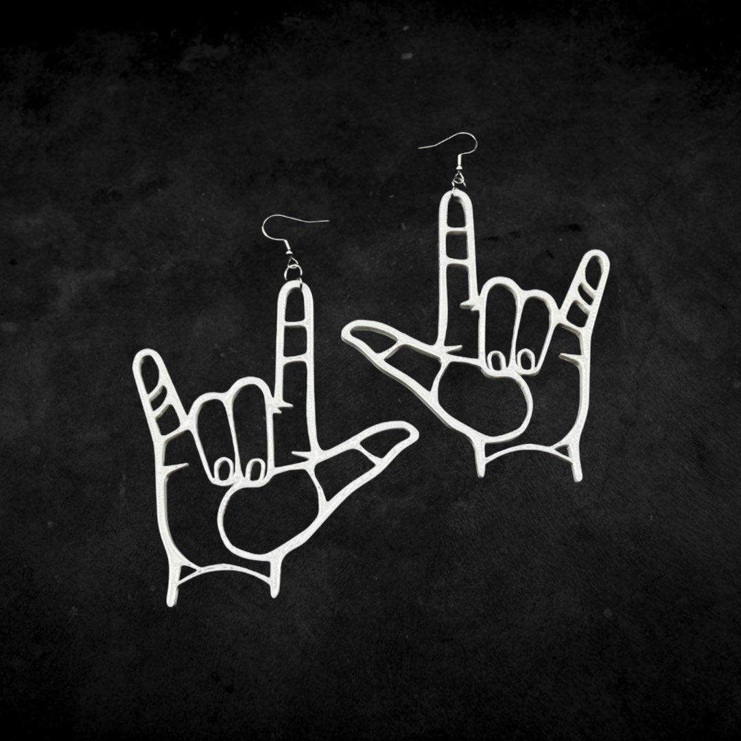 3D Printed I Love You ASL Earrings/(ILY American Sign Language)/Custom Color Options/21+ Colors