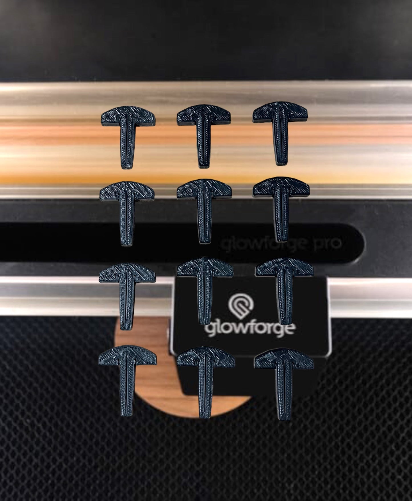 Glowforge Starter Kit/SET of 4 Magnetic Bed Risers/with 12, 24, 48, or 60 Honeycomb Tray Pins/20+ Colors/Super Durable /3D Printed