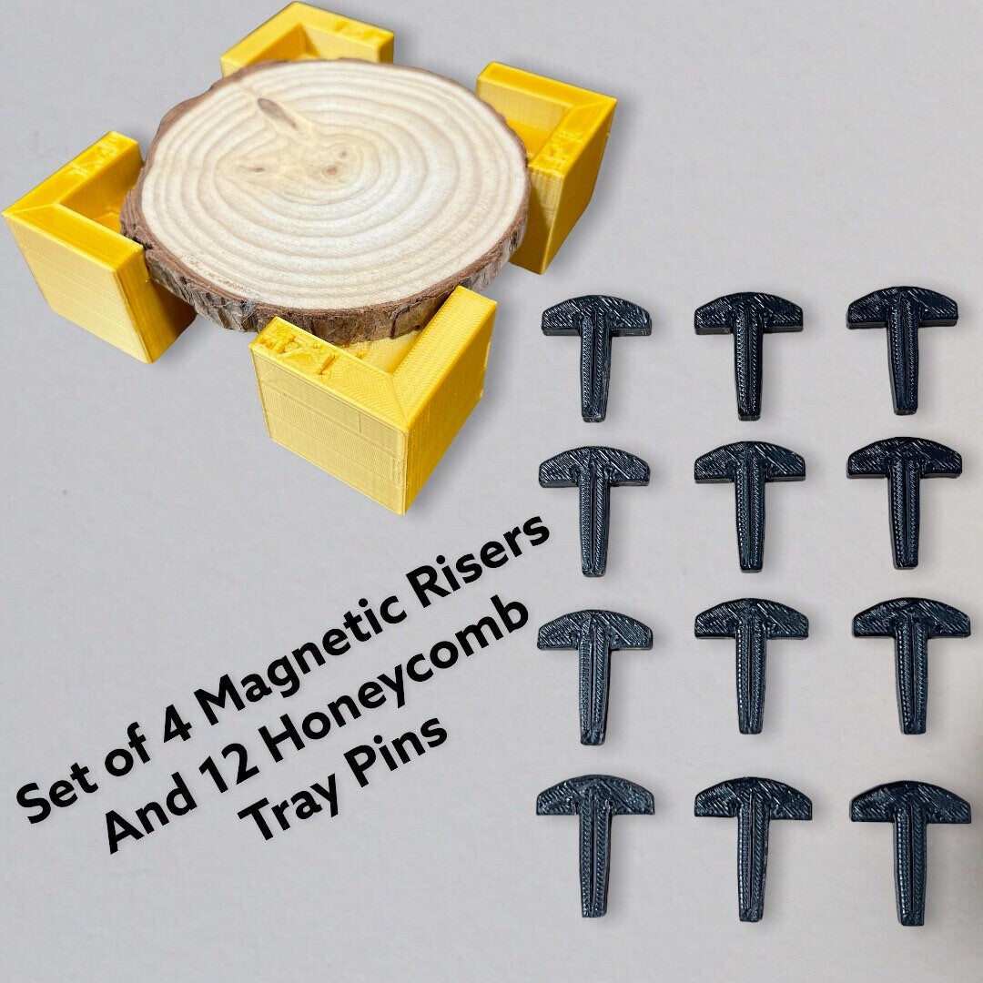 Glowforge Starter Kit/SET of 4 Magnetic Bed Risers/with 12, 24, 48, or 60 Honeycomb Tray Pins/20+ Colors/Super Durable /3D Printed