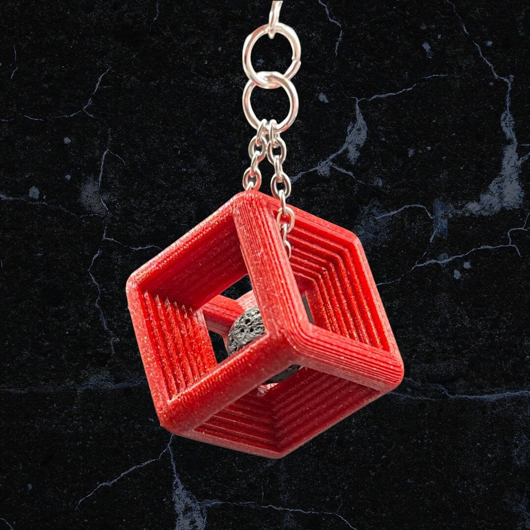 3D Printed Square Cube Earrings with REAL Lava Rock /Custom Color Combinations/Great for Gift/New Style/Design