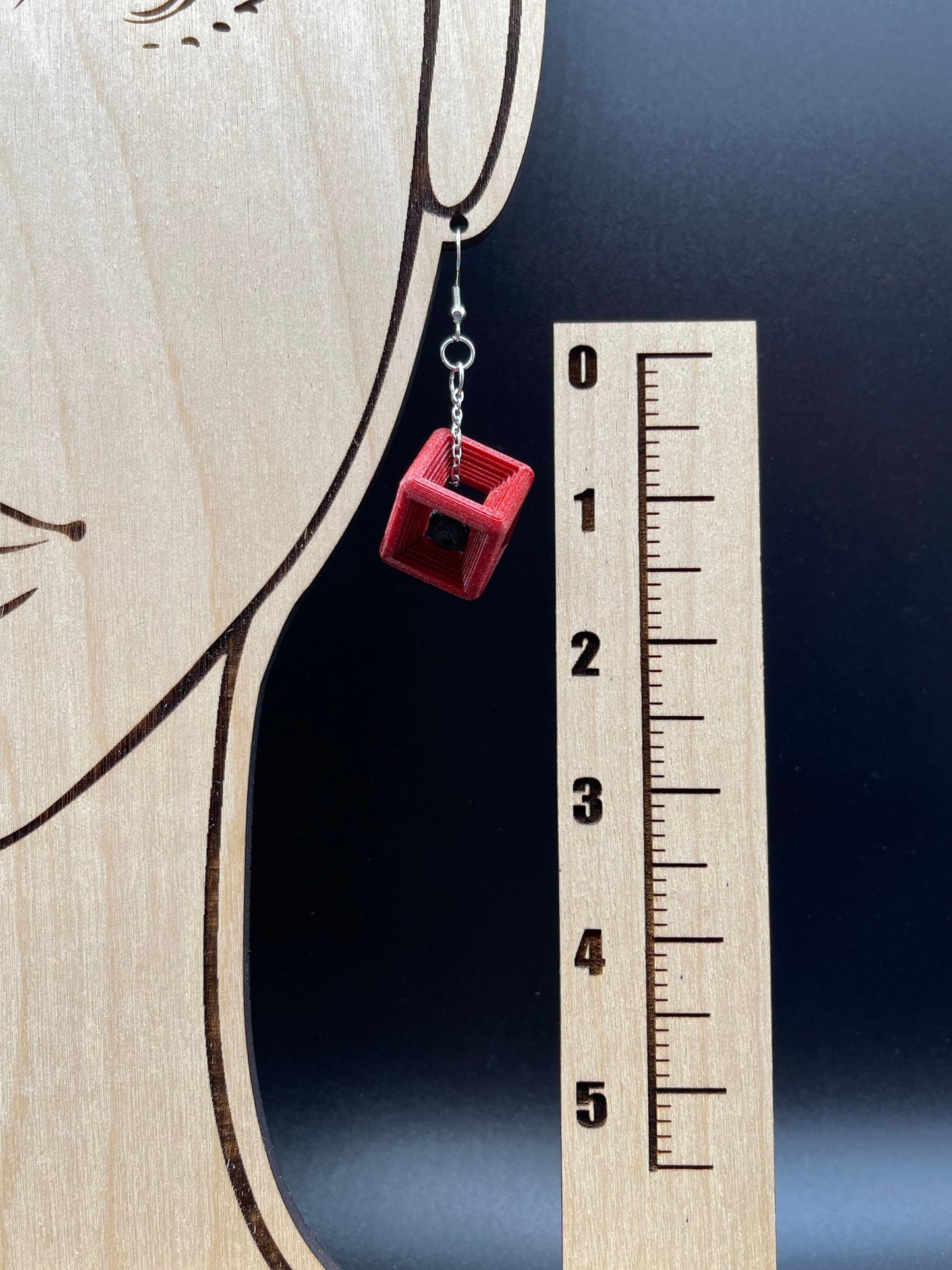 3D Printed Square Cube Earrings with REAL Lava Rock /Custom Color Combinations/Great for Gift/New Style/Design