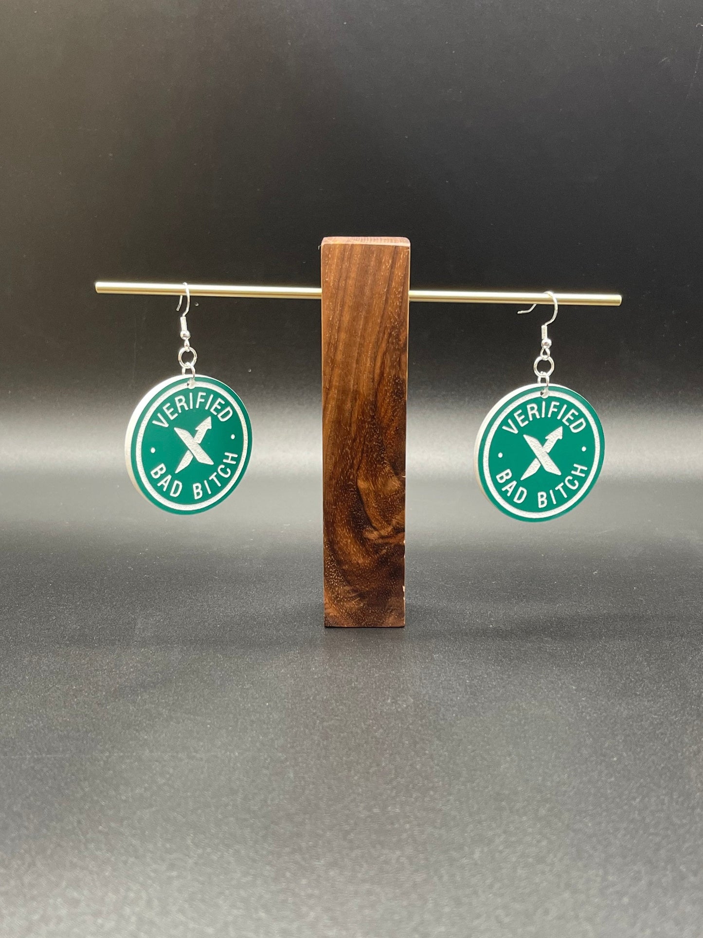 Verified Bad Bitch Sex Symbol Laser Cut and Engraved out of Dual Color Acrylic/In Your Dreams 2022/Double Sided Acrylic Earrings