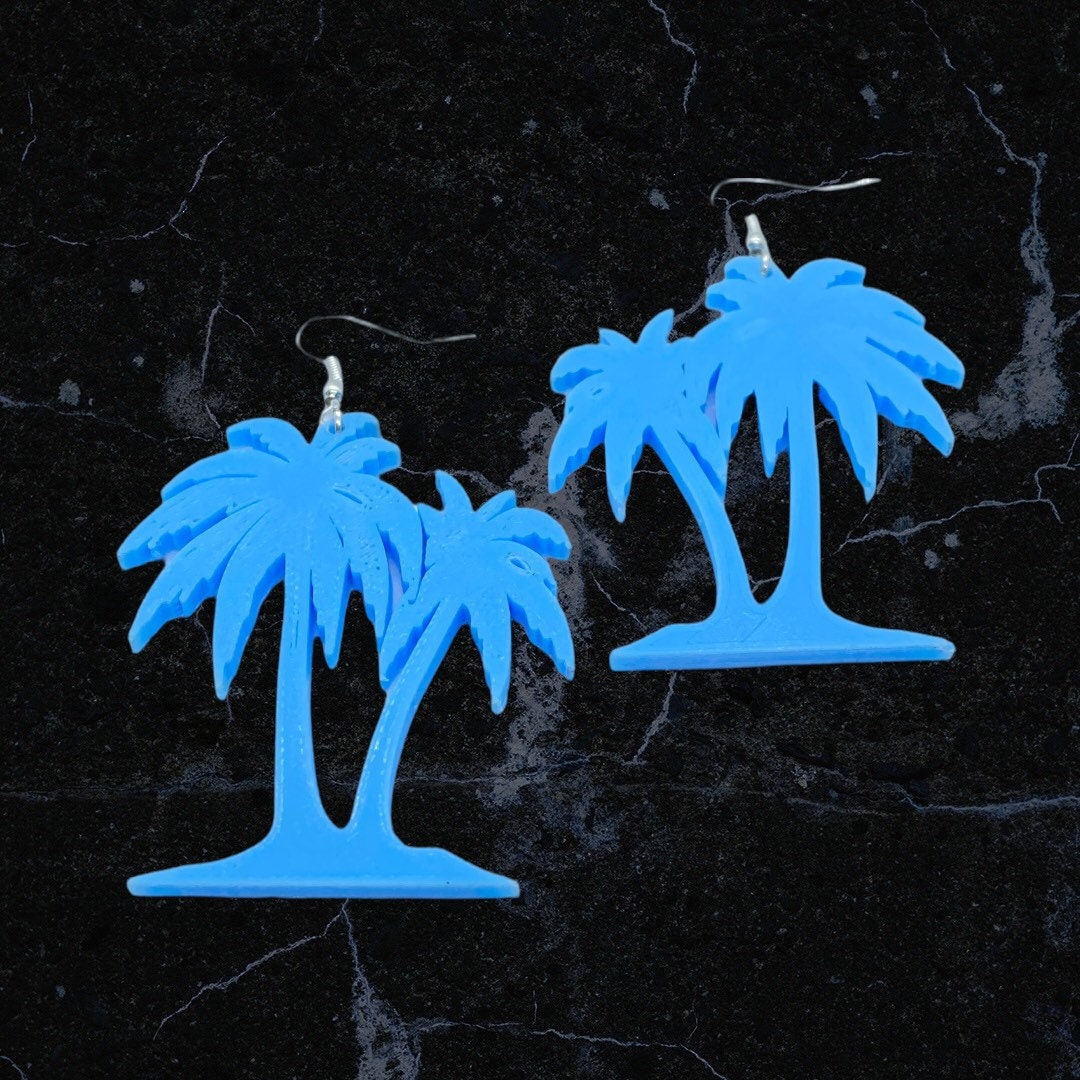 3D Printed Palm Tree Island Earrings