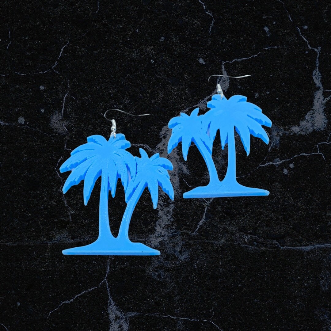 3D Printed Palm Tree Island Earrings