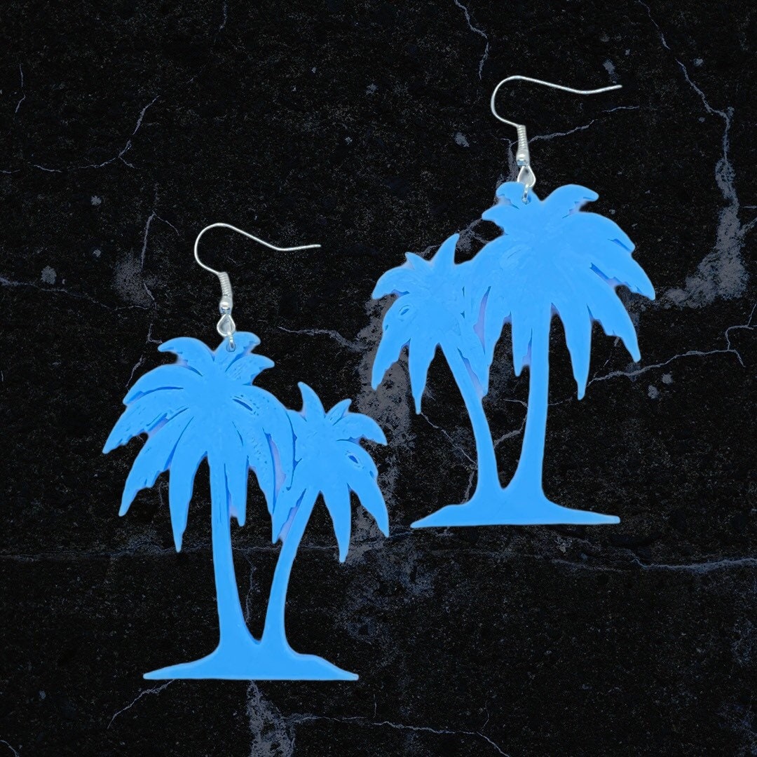3D Printed Palm Tree Island Earrings