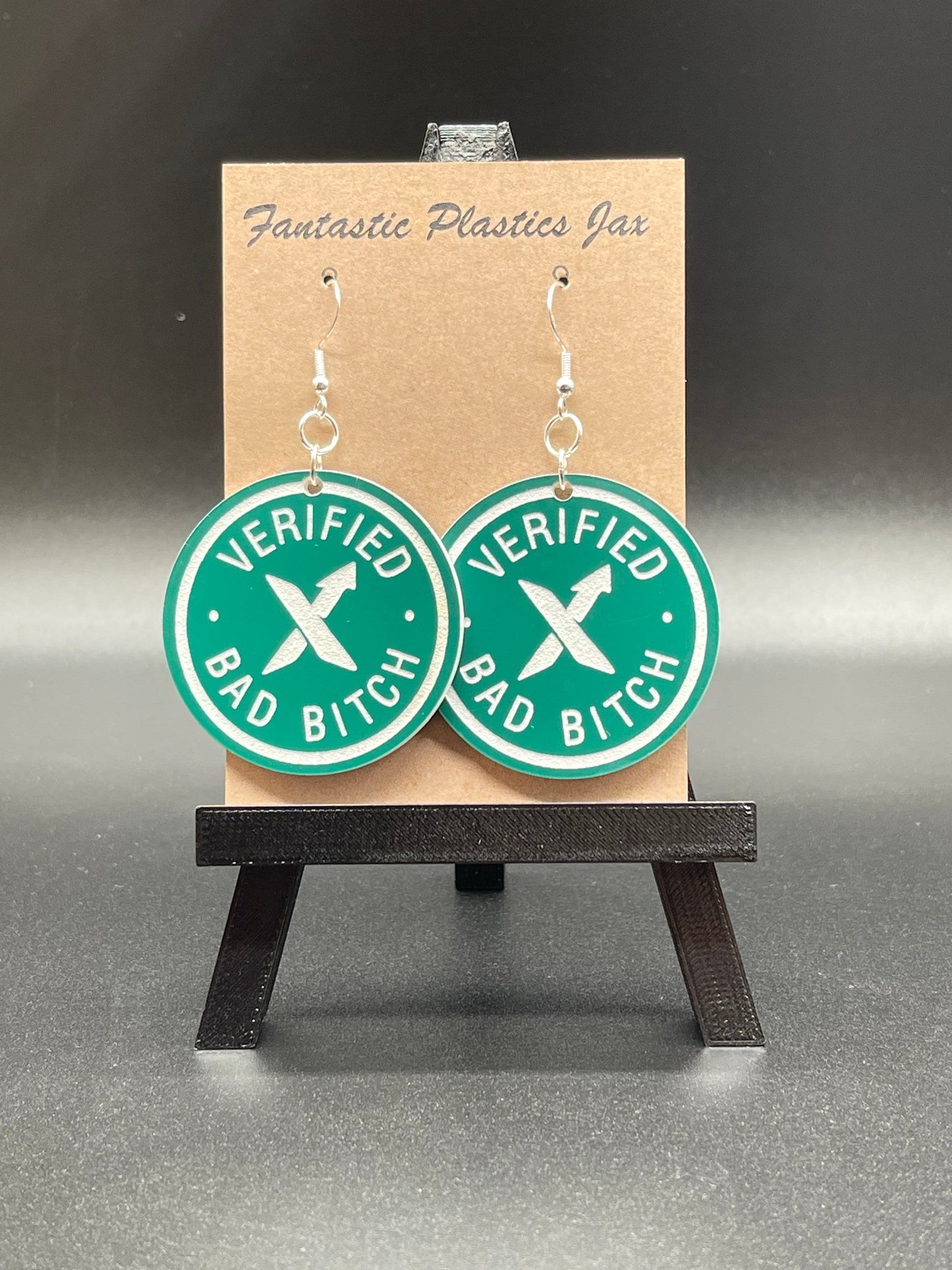 Verified Bad Bitch Sex Symbol Laser Cut and Engraved out of Dual Color Acrylic/In Your Dreams 2022/Double Sided Acrylic Earrings