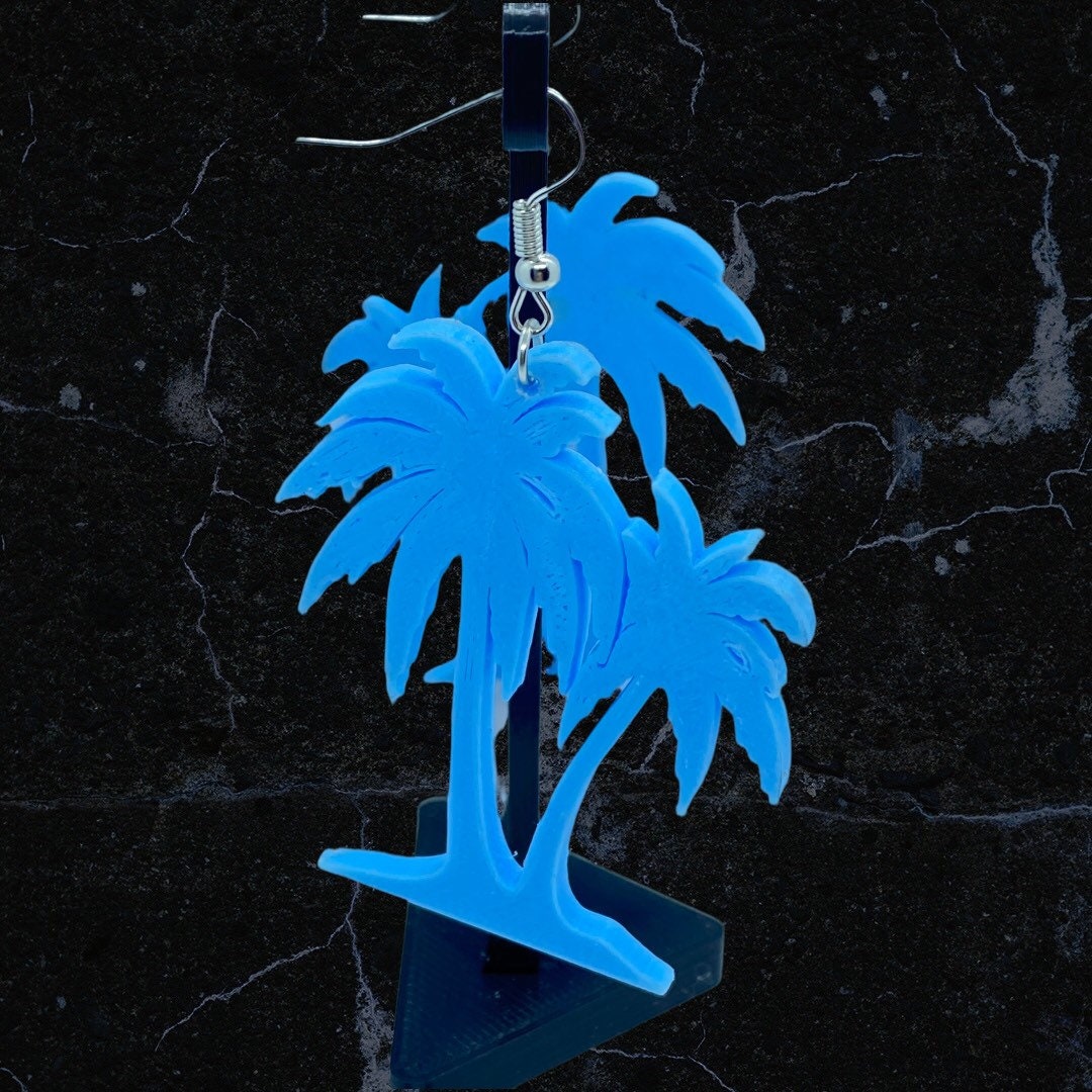 3D Printed Palm Tree Island Earrings