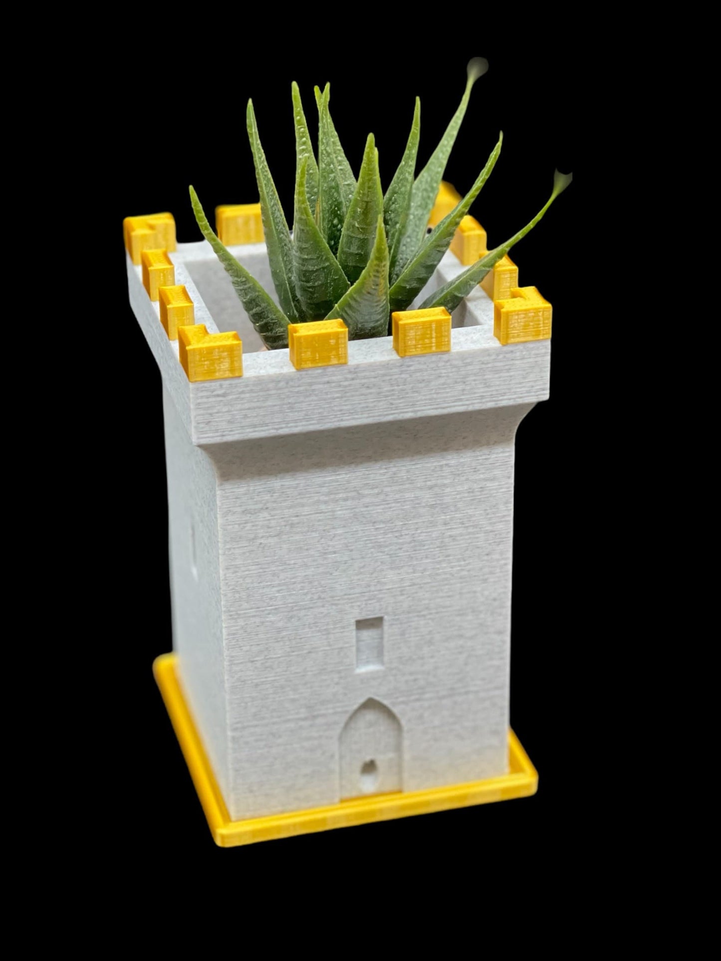 3D Printed Medieval Tower Planter with Base/Custom Dual Color with Matching Base/Great Gift for a Plant Lover/Succulent Plant Holder